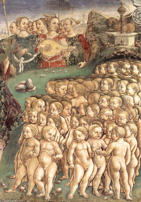 Wikioo.org – La Enciclopedia de las Bellas Artes - Pintura, Obras de arte de Francesco Del Cossa - alegoría de mayo triunfo de Apolo Detalle