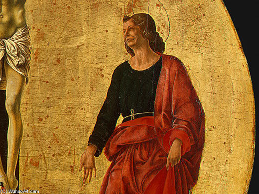 Wikioo.org – La Enciclopedia de las Bellas Artes - Pintura, Obras de arte de Francesco Del Cossa - Griffoni Políptico: La Crucifixión (detalle)