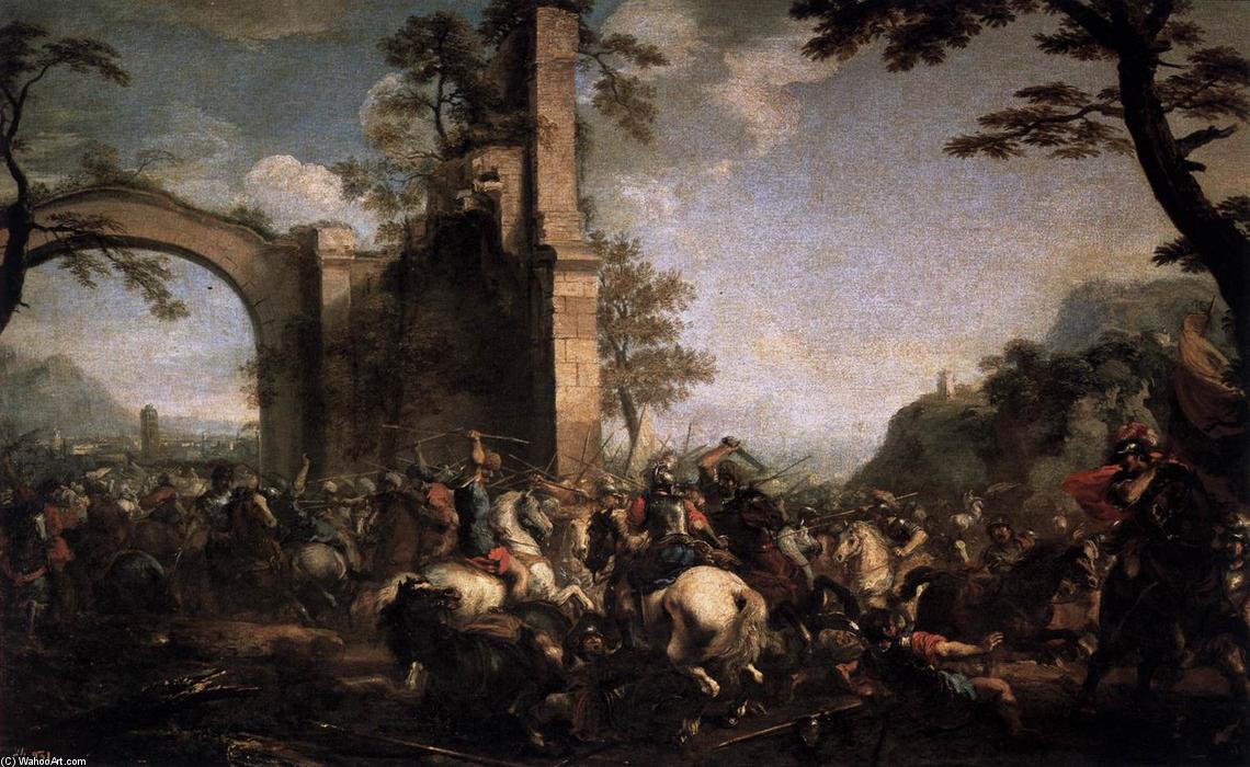 Wikioo.org - The Encyclopedia of Fine Arts - Painting, Artwork by Jacques Courtois - Battle between Christians and Moslems