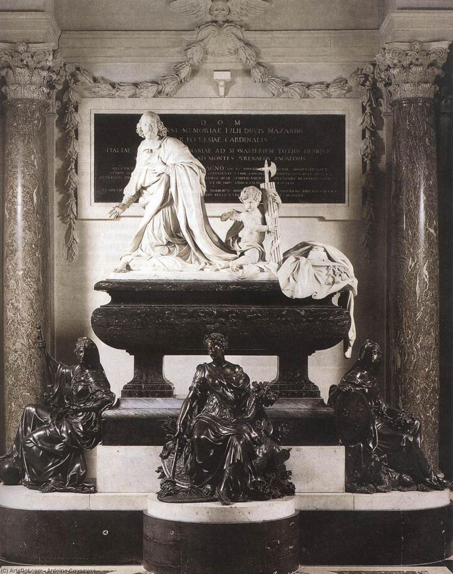 WikiOO.org - Encyclopedia of Fine Arts - Lukisan, Artwork Antoine Coysevox - Funeral Monument of Mazarin
