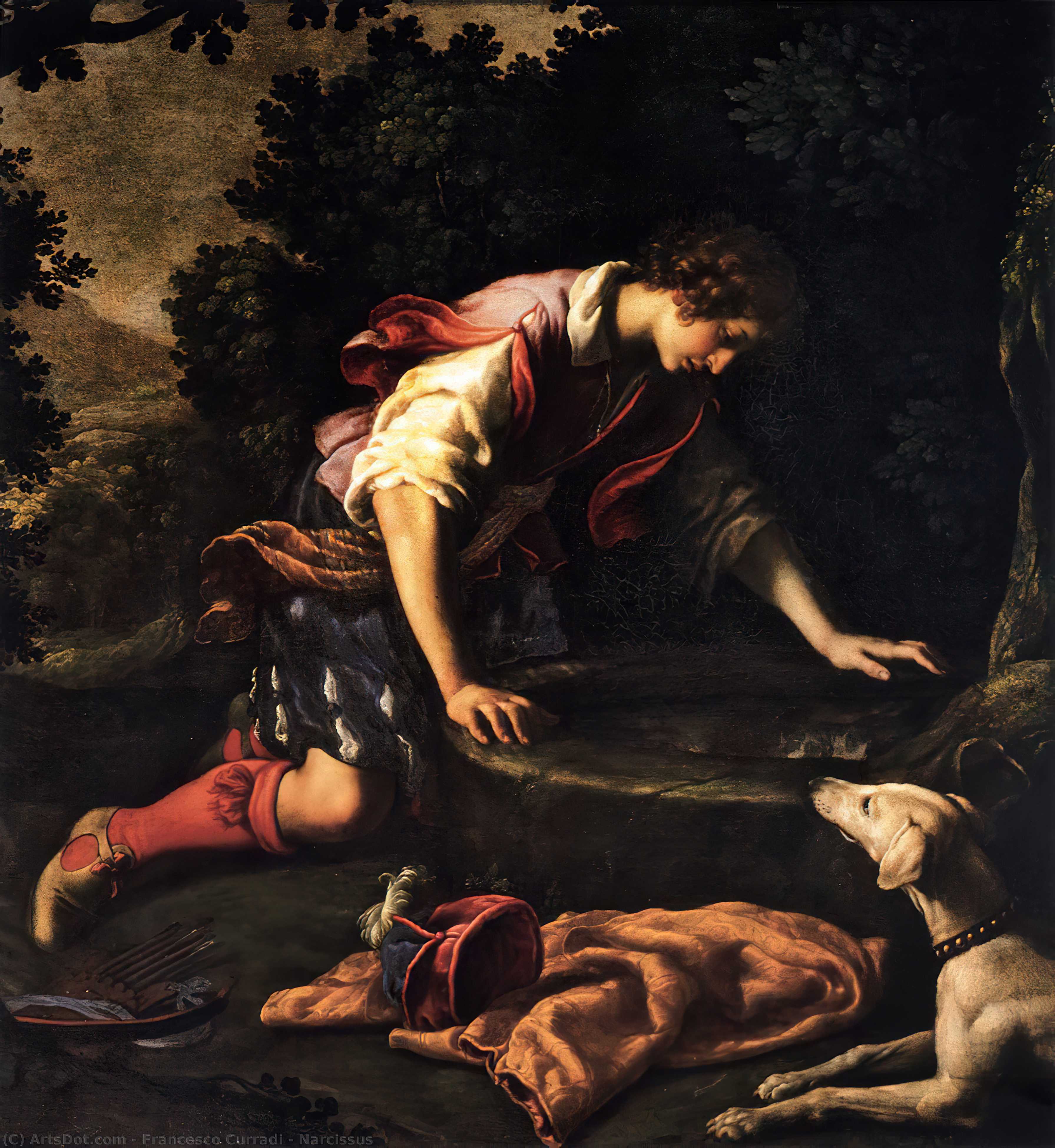 WikiOO.org - Encyclopedia of Fine Arts - Maľba, Artwork Francesco Curradi - Narcissus