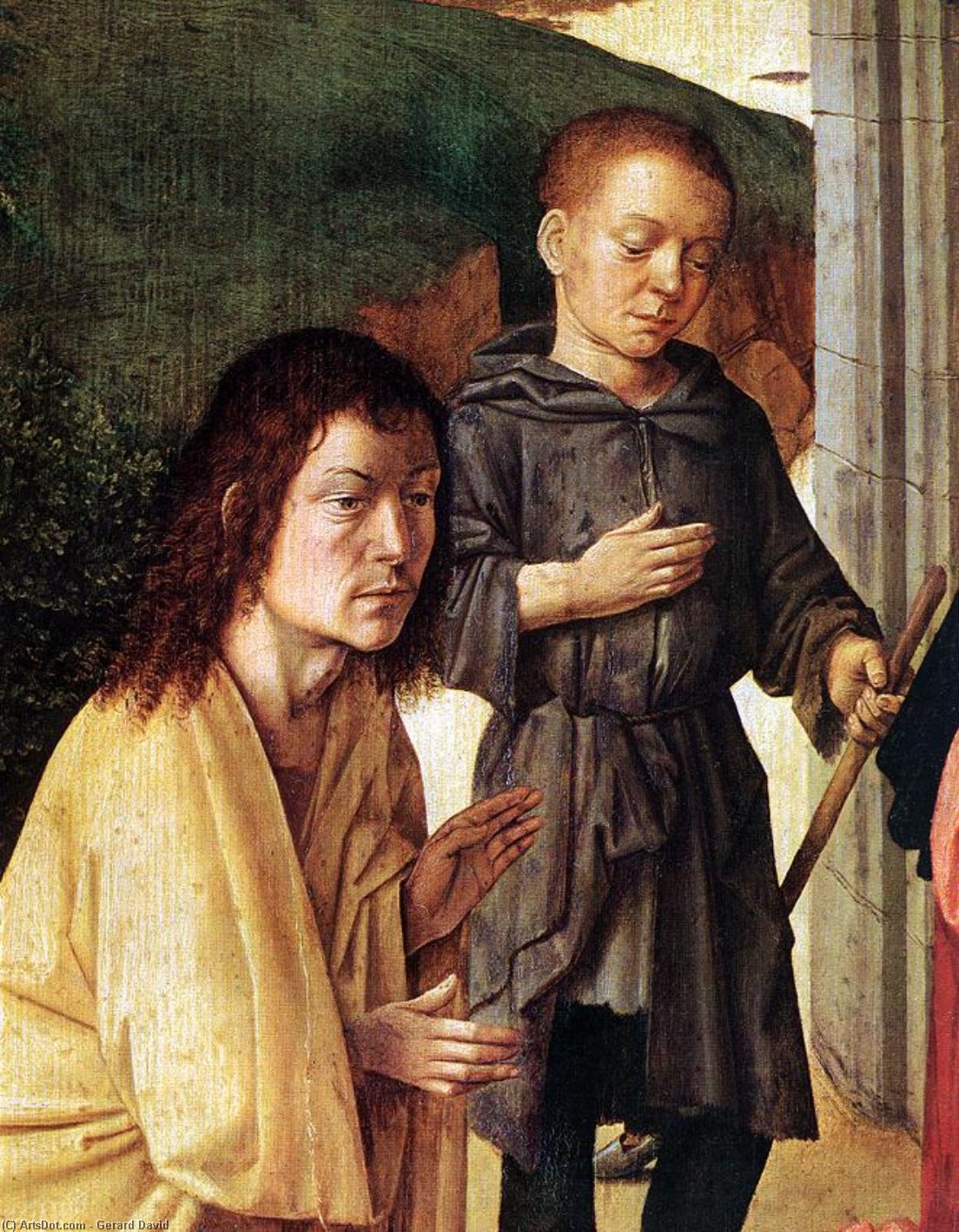 Wikioo.org - The Encyclopedia of Fine Arts - Painting, Artwork by Gerard David - The Nativity (detail)