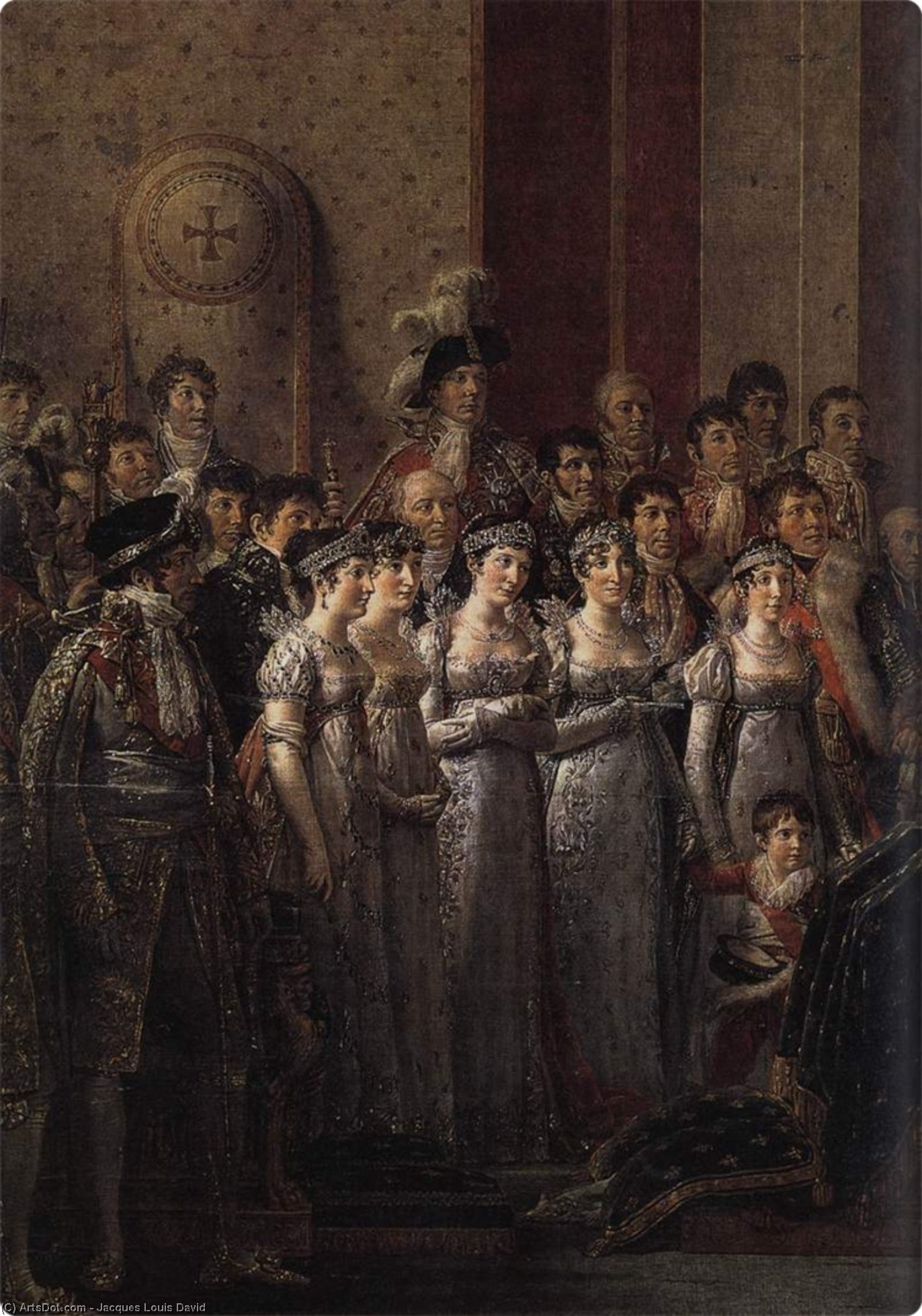Wikioo.org – La Enciclopedia de las Bellas Artes - Pintura, Obras de arte de Jacques Louis David - consagración todaclasede  el  emperador  Napoleón  yo  Detalle