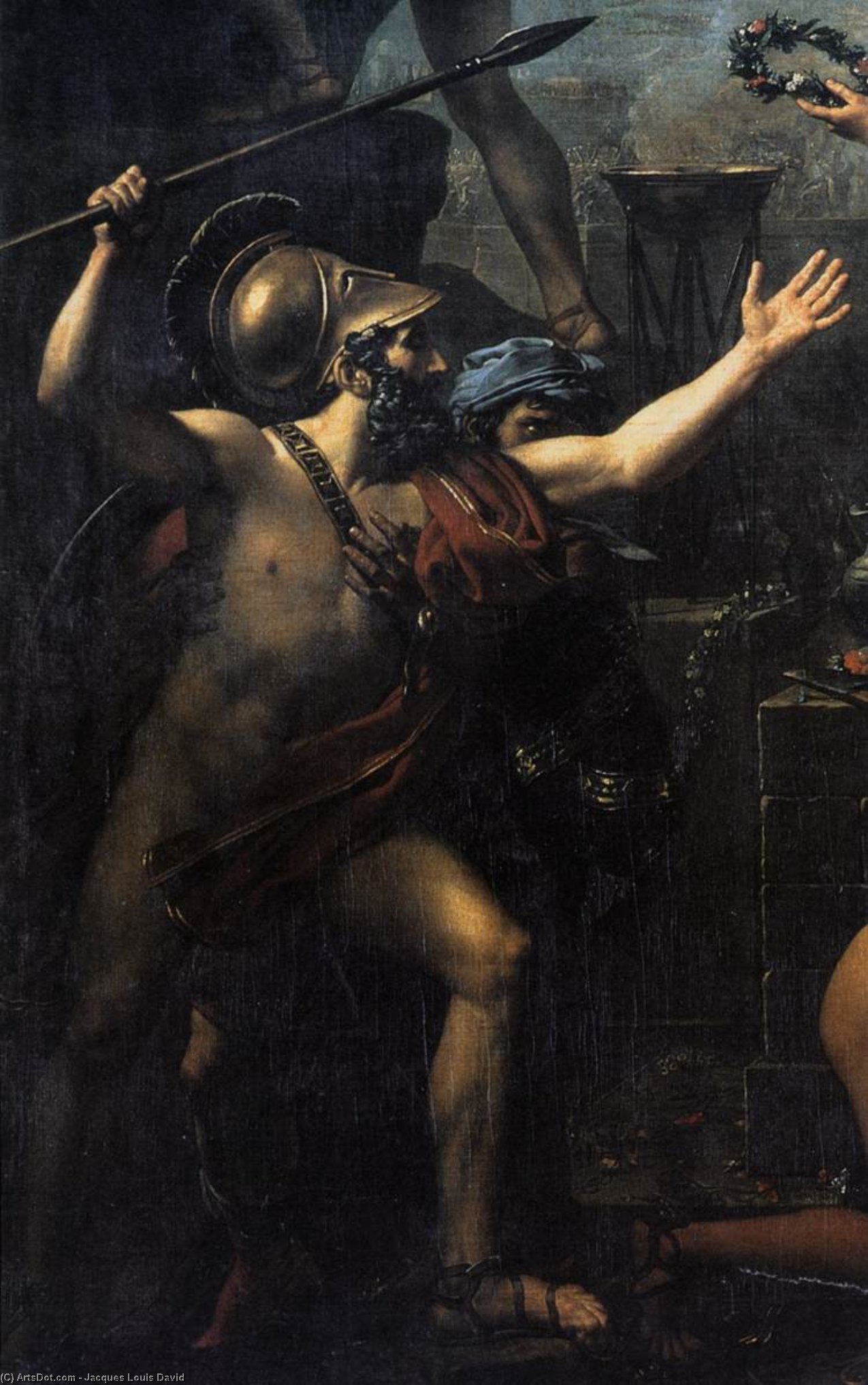 WikiOO.org – 美術百科全書 - 繪畫，作品 Jacques Louis David - 莱昂尼达斯在温泉 详细