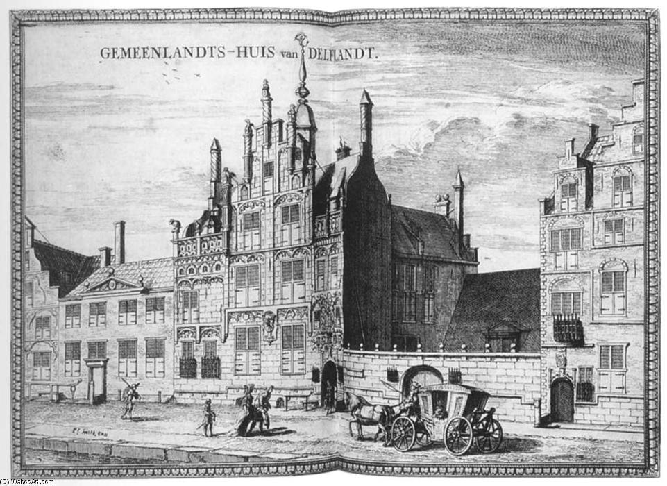 WikiOO.org - Enciklopedija likovnih umjetnosti - Slikarstvo, umjetnička djela Coenraet Decker - Gemeenlandshuis on the Oude Delft in Delft