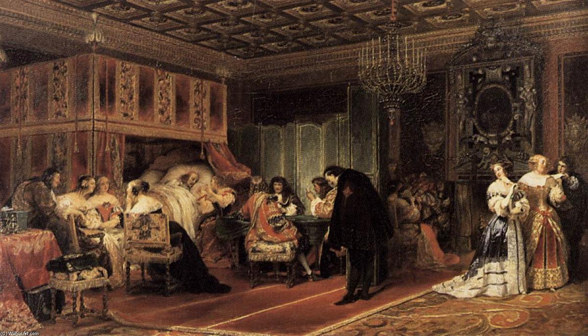 WikiOO.org - Encyclopedia of Fine Arts - Maalaus, taideteos Paul Delaroche (Hippolyte Delaroche) - Cardinal Mazarin's Last Sickness