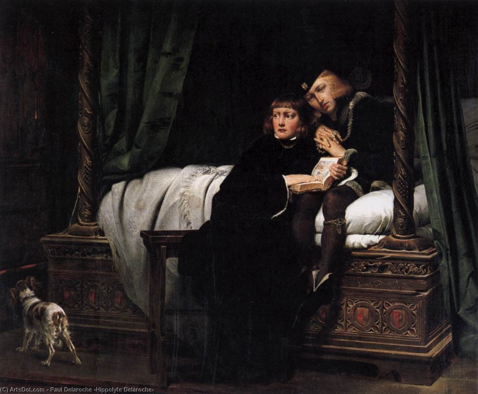 Wikioo.org - The Encyclopedia of Fine Arts - Painting, Artwork by Paul Delaroche (Hippolyte Delaroche) - The Death of the Sons of King Edward in the Tower