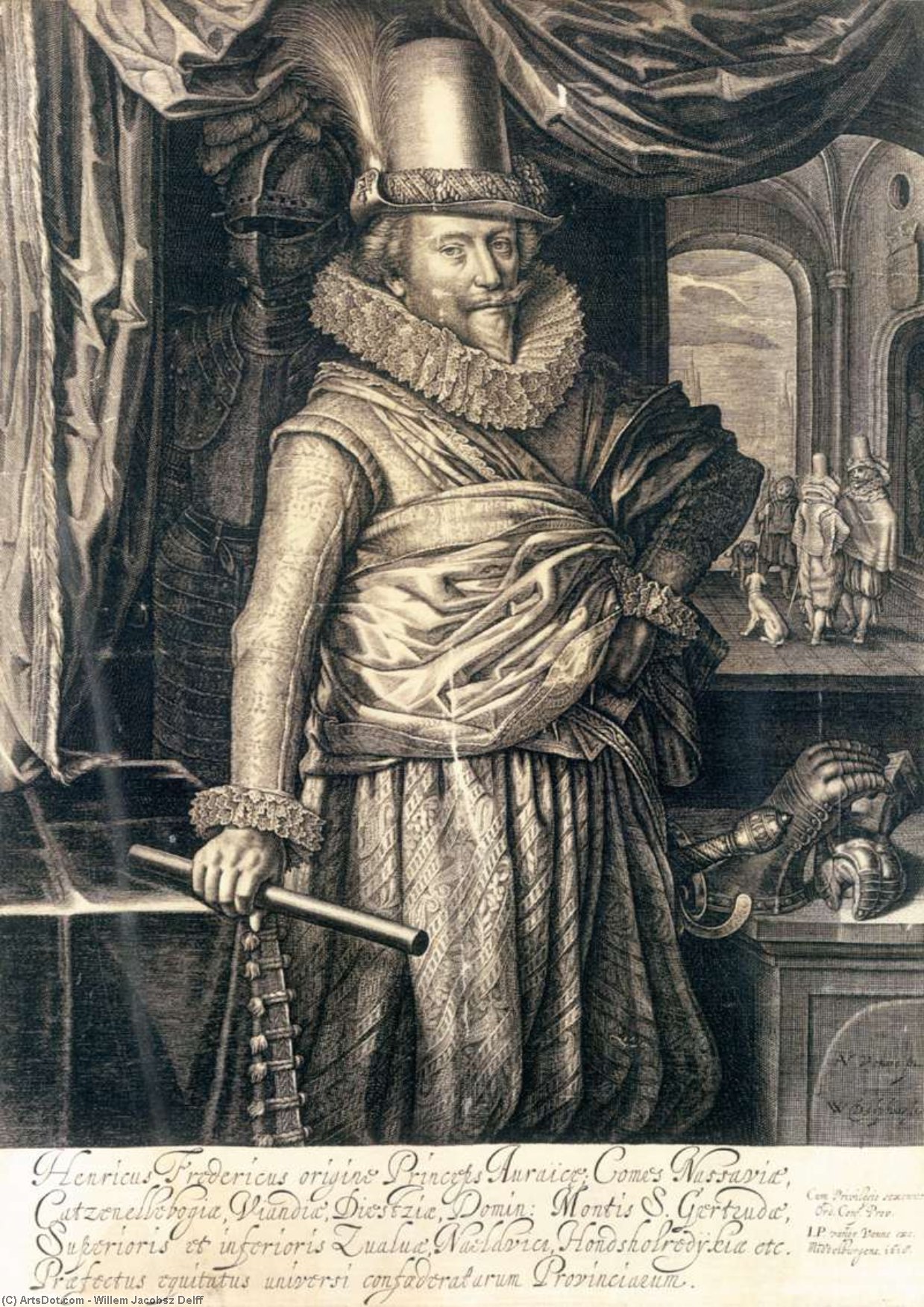 WikiOO.org - Encyclopedia of Fine Arts - Lukisan, Artwork Willem Jacobsz Delff - Portrait of Frederick Hendrick, Prince of Orange-Nassau