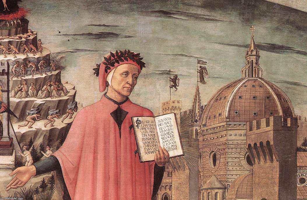 WikiOO.org - Enciclopédia das Belas Artes - Pintura, Arte por Domenico Di Michelino - Dante Illuminating Florence with his Poem (detail)