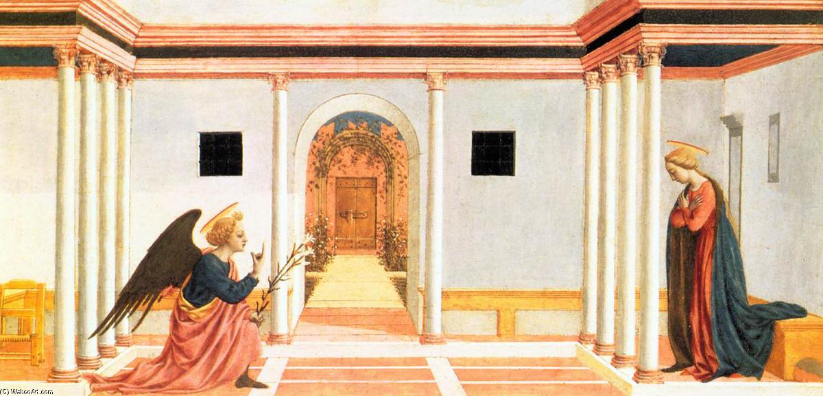 WikiOO.org - Enciclopédia das Belas Artes - Pintura, Arte por Domenico Veneziano - Annunciation (predella 3)