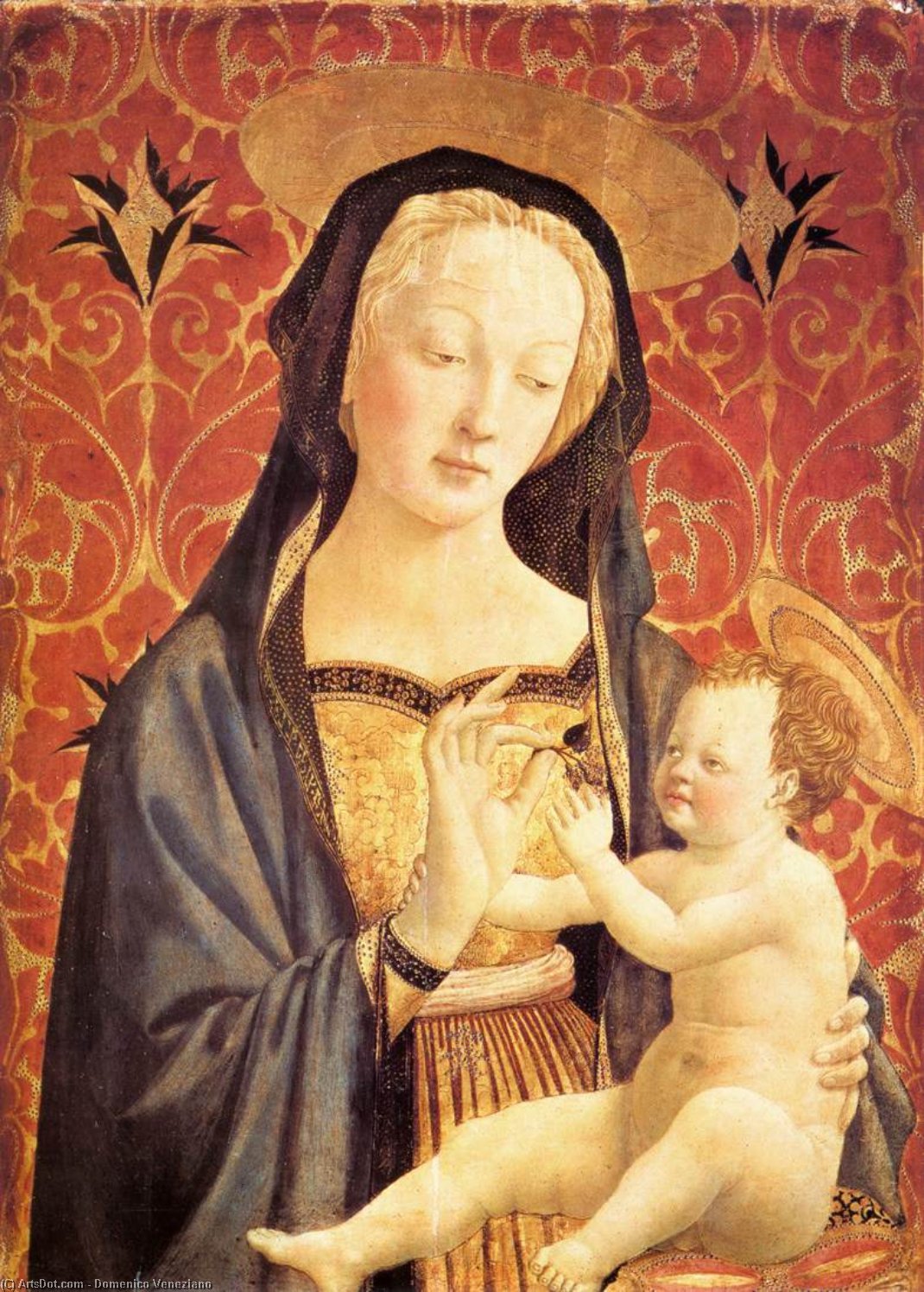 WikiOO.org - Encyclopedia of Fine Arts - Lukisan, Artwork Domenico Veneziano - Madonna and Child
