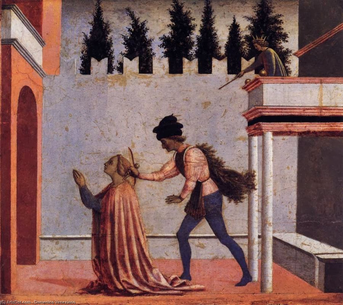 Wikioo.org - The Encyclopedia of Fine Arts - Painting, Artwork by Domenico Veneziano - Martyrdom of St Lucy (predella 5)
