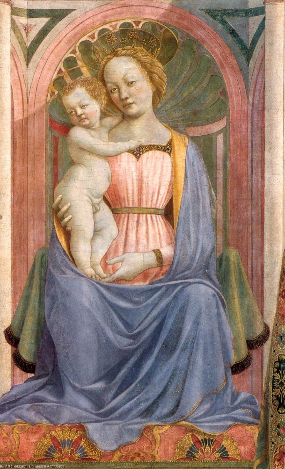 WikiOO.org – 美術百科全書 - 繪畫，作品 Domenico Veneziano -  麦当娜  和  孩子 与  圣人  详细