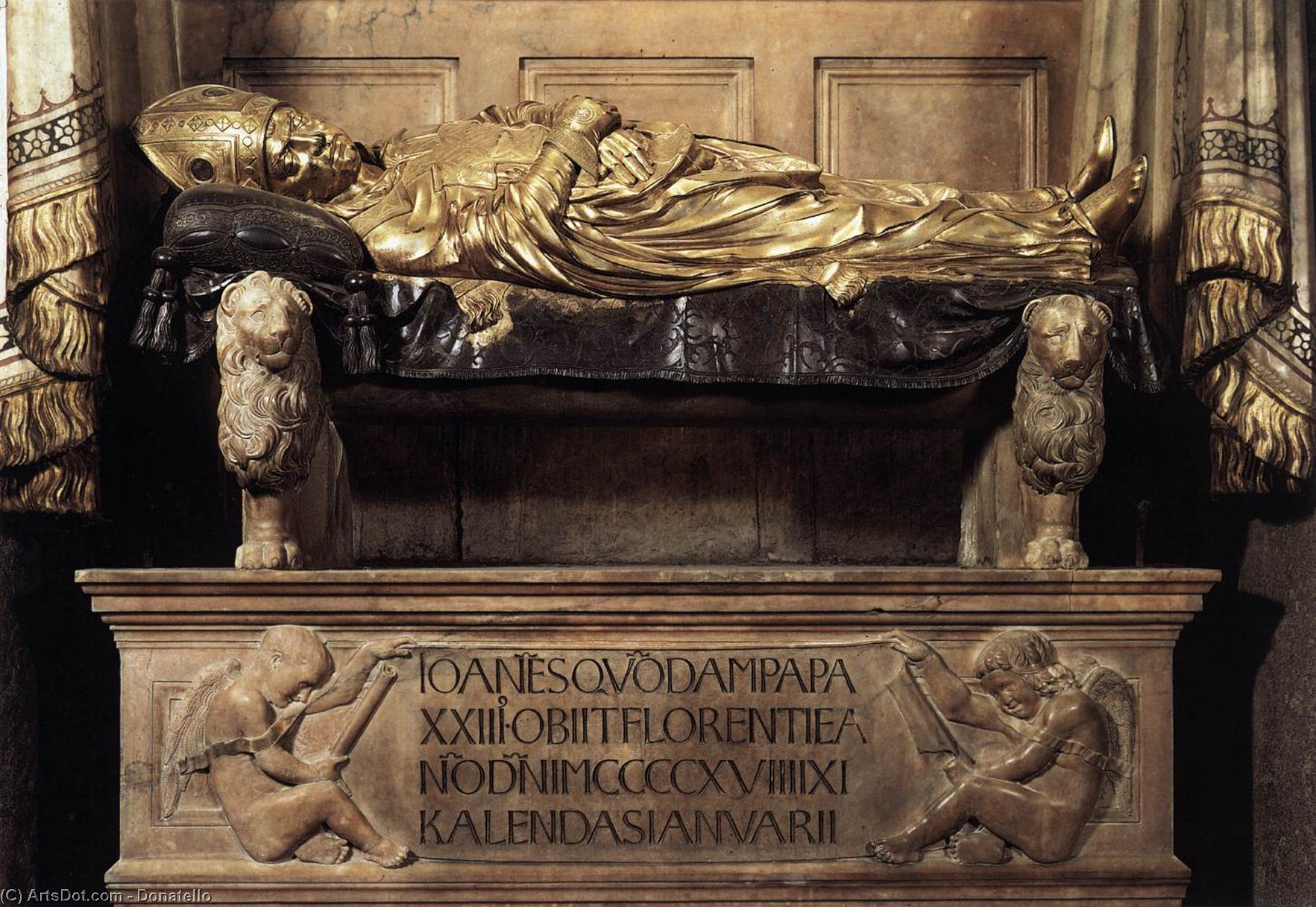 Wikioo.org - The Encyclopedia of Fine Arts - Painting, Artwork by Donatello - Funeral Monument to John XXIII (detail)