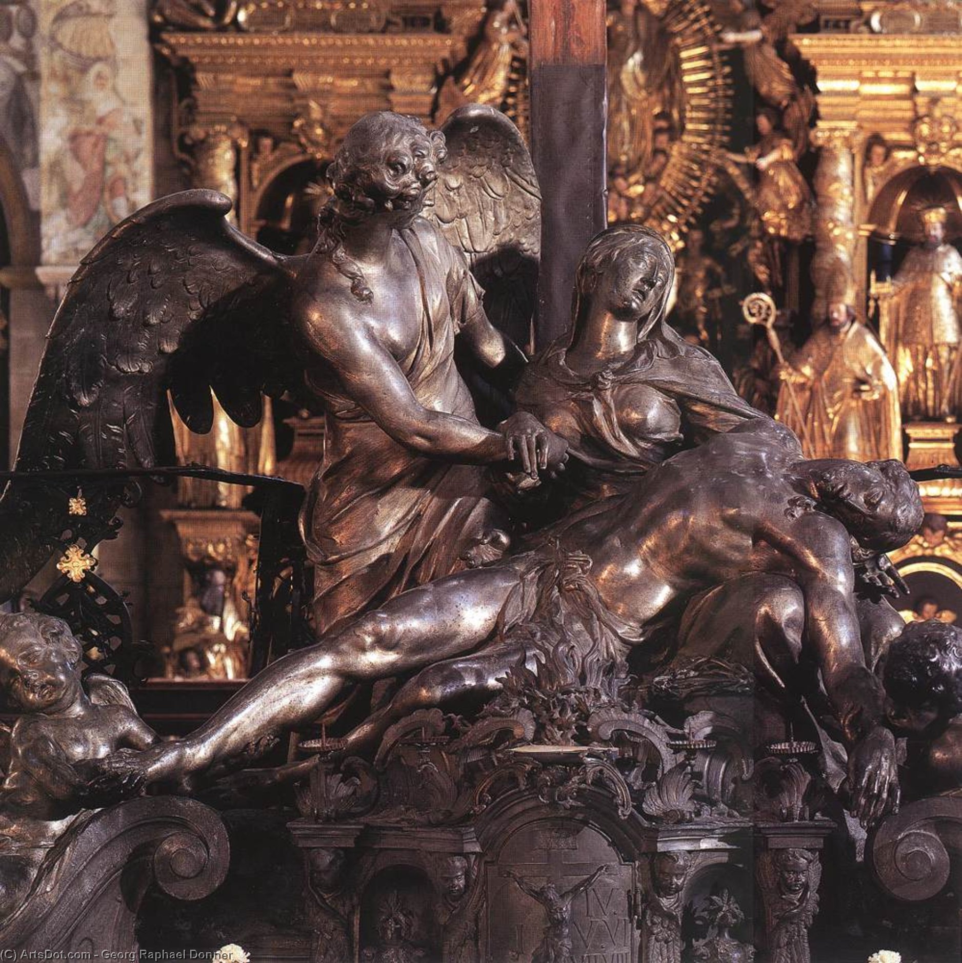 WikiOO.org - Encyclopedia of Fine Arts - Maleri, Artwork Georg Raphael Donner - Pietà