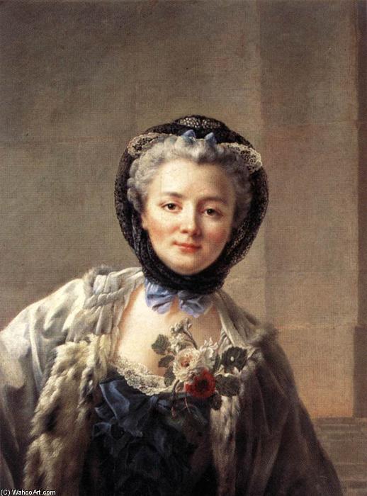 Wikioo.org – La Enciclopedia de las Bellas Artes - Pintura, Obras de arte de François Hubert Drouais - Madame Drouais, esposa del artista