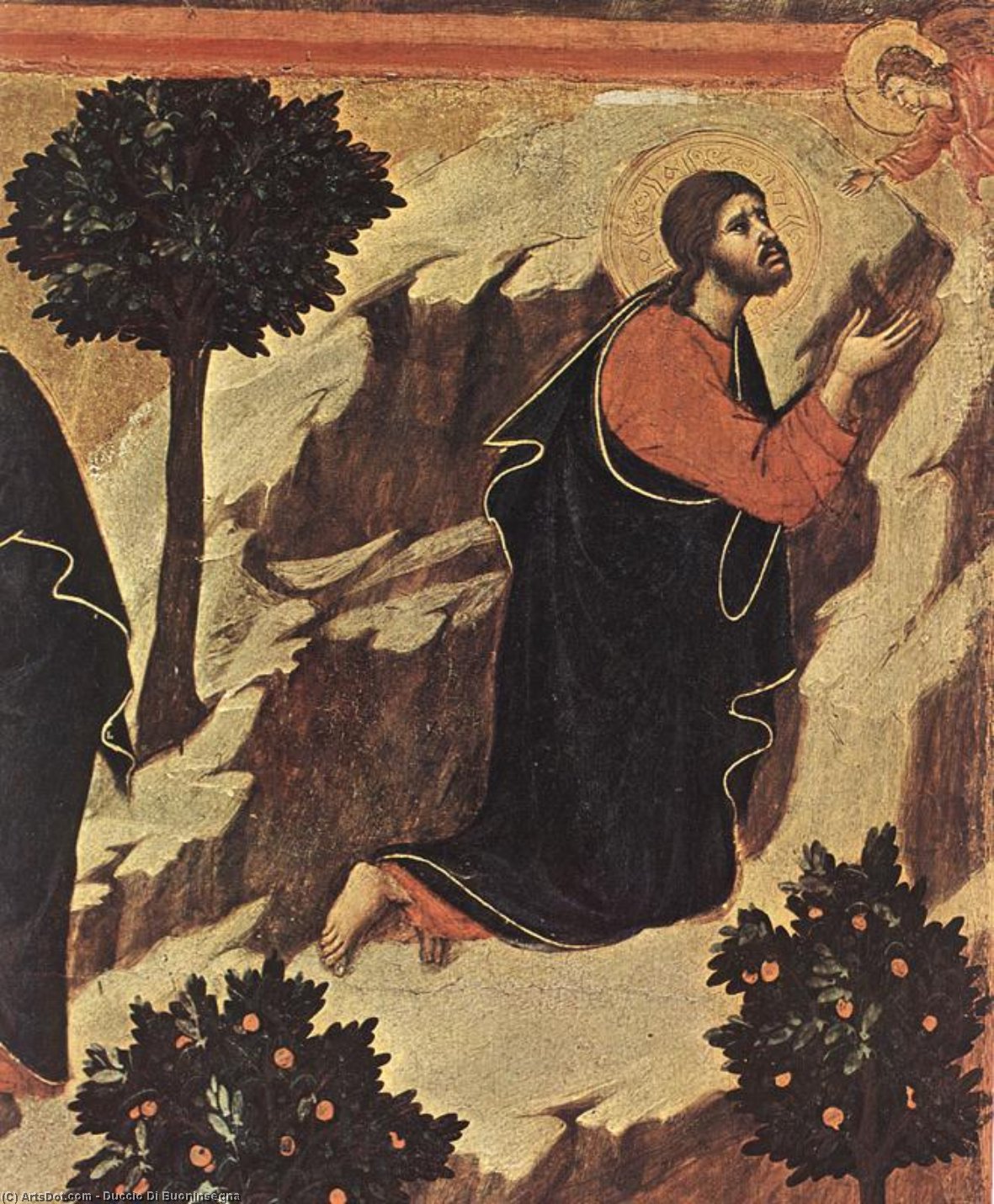Wikioo.org - The Encyclopedia of Fine Arts - Painting, Artwork by Duccio Di Buoninsegna - Agony in the Garden (detail)
