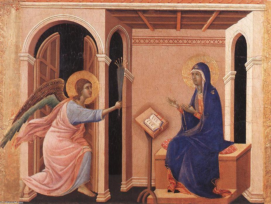 WikiOO.org - Enciklopedija dailės - Tapyba, meno kuriniai Duccio Di Buoninsegna - Announcement of Death to the Virgin