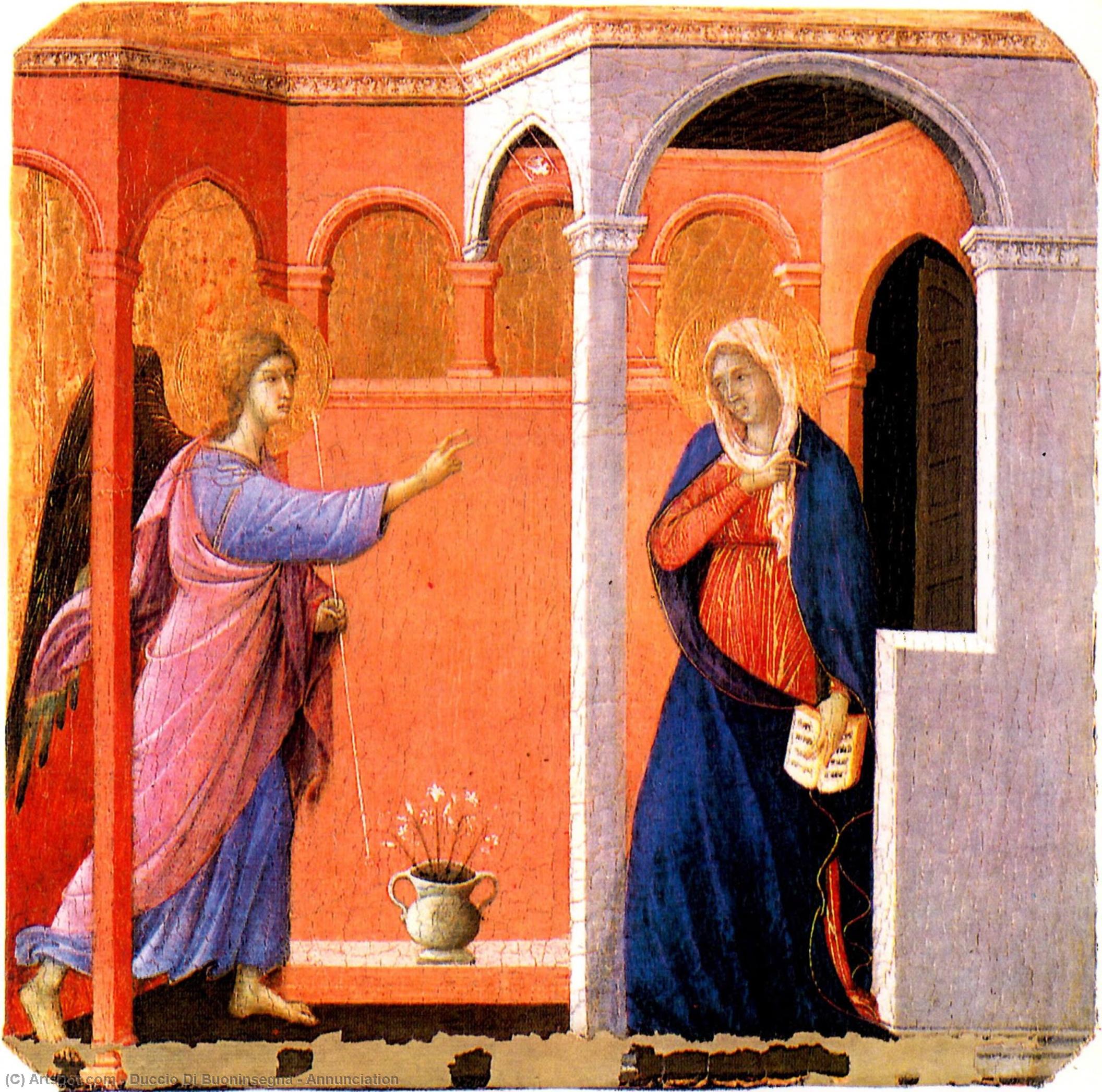 Wikioo.org - The Encyclopedia of Fine Arts - Painting, Artwork by Duccio Di Buoninsegna - Annunciation