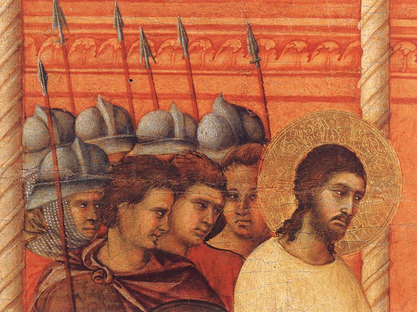 Wikioo.org - The Encyclopedia of Fine Arts - Painting, Artwork by Duccio Di Buoninsegna - Christ Before Pilate Again (detail)