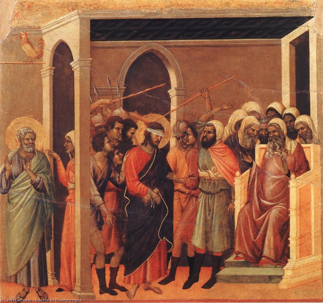 WikiOO.org - Enciklopedija dailės - Tapyba, meno kuriniai Duccio Di Buoninsegna - Christ Mocked