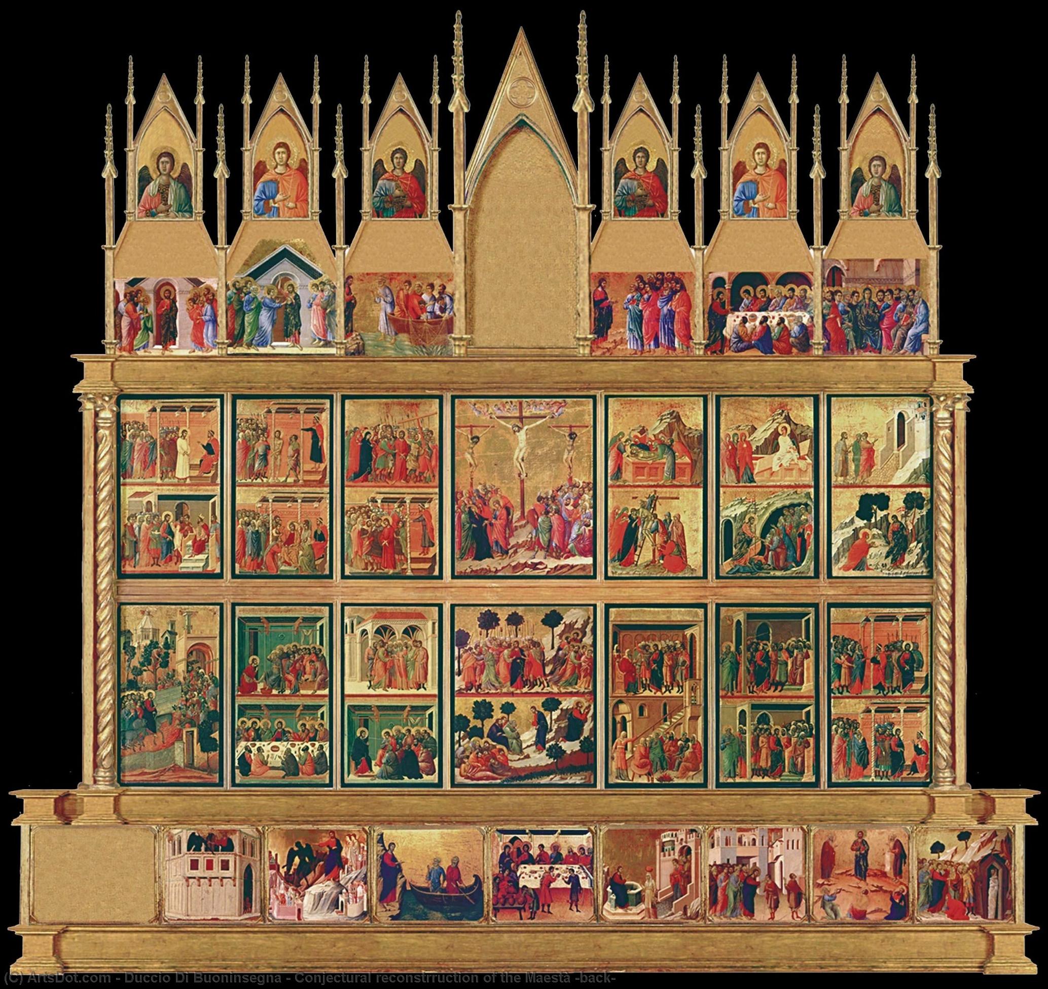 WikiOO.org - Encyclopedia of Fine Arts - Festés, Grafika Duccio Di Buoninsegna - Conjectural reconstrruction of the Maestà (back)