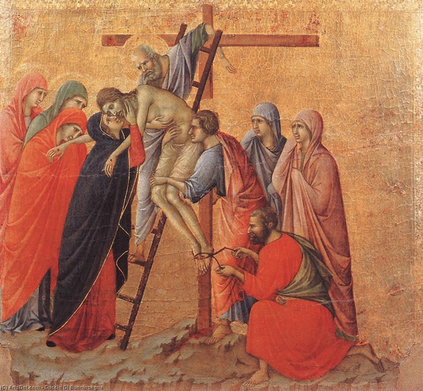 Wikioo.org - The Encyclopedia of Fine Arts - Painting, Artwork by Duccio Di Buoninsegna - Deposition
