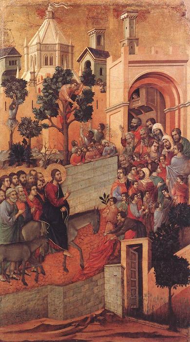 WikiOO.org - Enciklopedija dailės - Tapyba, meno kuriniai Duccio Di Buoninsegna - Entry into Jerusalem