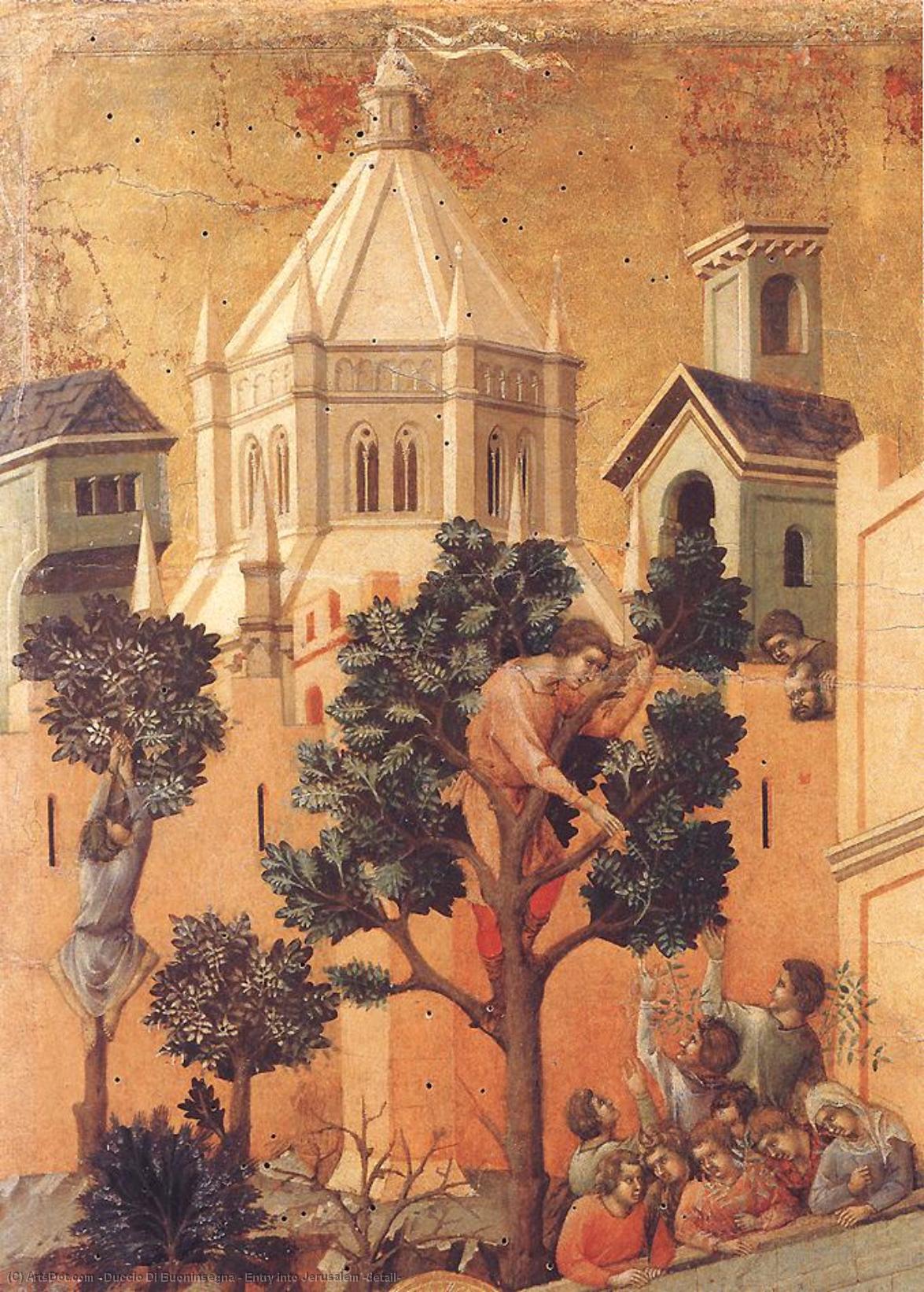 Wikioo.org – La Enciclopedia de las Bellas Artes - Pintura, Obras de arte de Duccio Di Buoninsegna - Entrada en Jerusalén Detalle