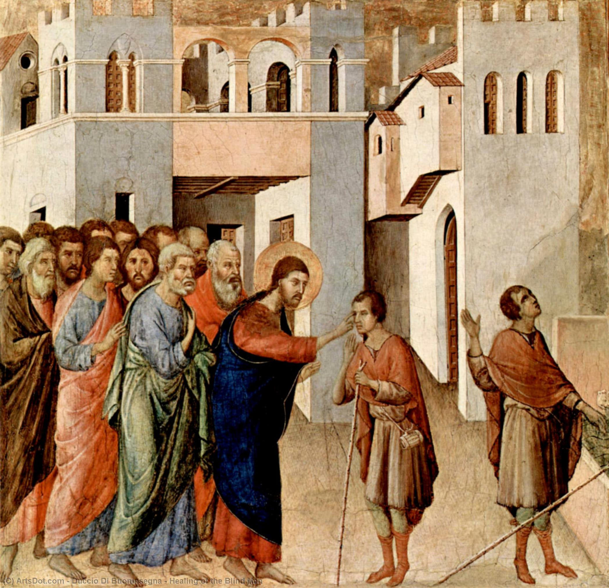 Wikioo.org - The Encyclopedia of Fine Arts - Painting, Artwork by Duccio Di Buoninsegna - Healing of the Blind Man