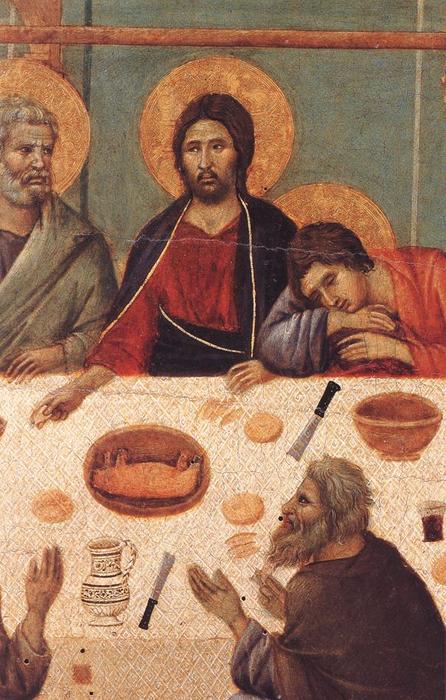 Wikioo.org - The Encyclopedia of Fine Arts - Painting, Artwork by Duccio Di Buoninsegna - Last Supper (detail)