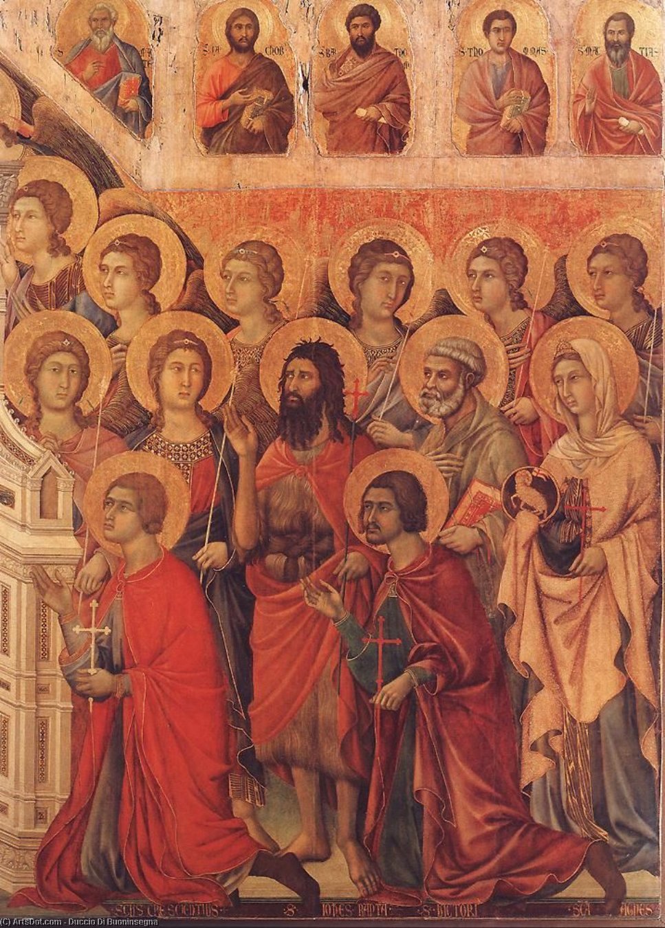 Wikioo.org - Die Enzyklopädie bildender Kunst - Malerei, Kunstwerk von Duccio Di Buoninsegna - Maestà ( ausschnitt )