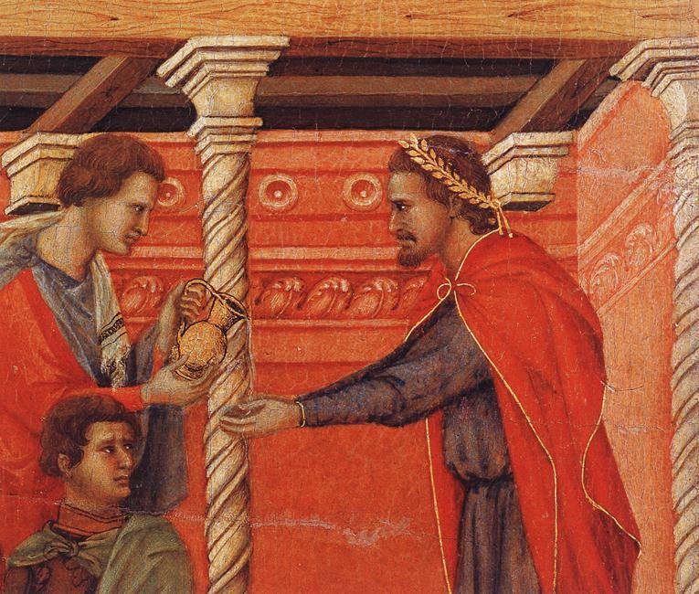 WikiOO.org - Enciklopedija dailės - Tapyba, meno kuriniai Duccio Di Buoninsegna - Pilate Washing his Hands (detail)
