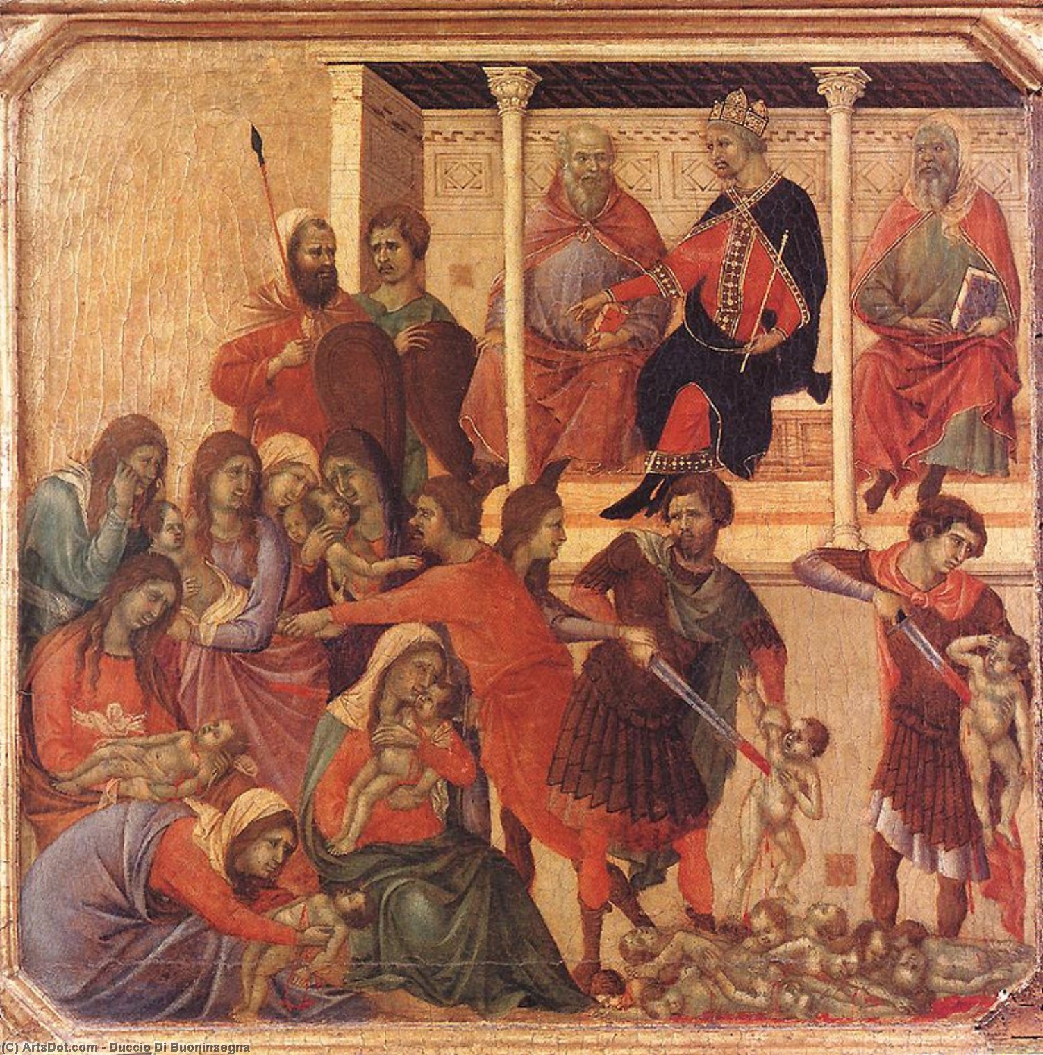 Wikioo.org - The Encyclopedia of Fine Arts - Painting, Artwork by Duccio Di Buoninsegna - Slaughter of the Innocents