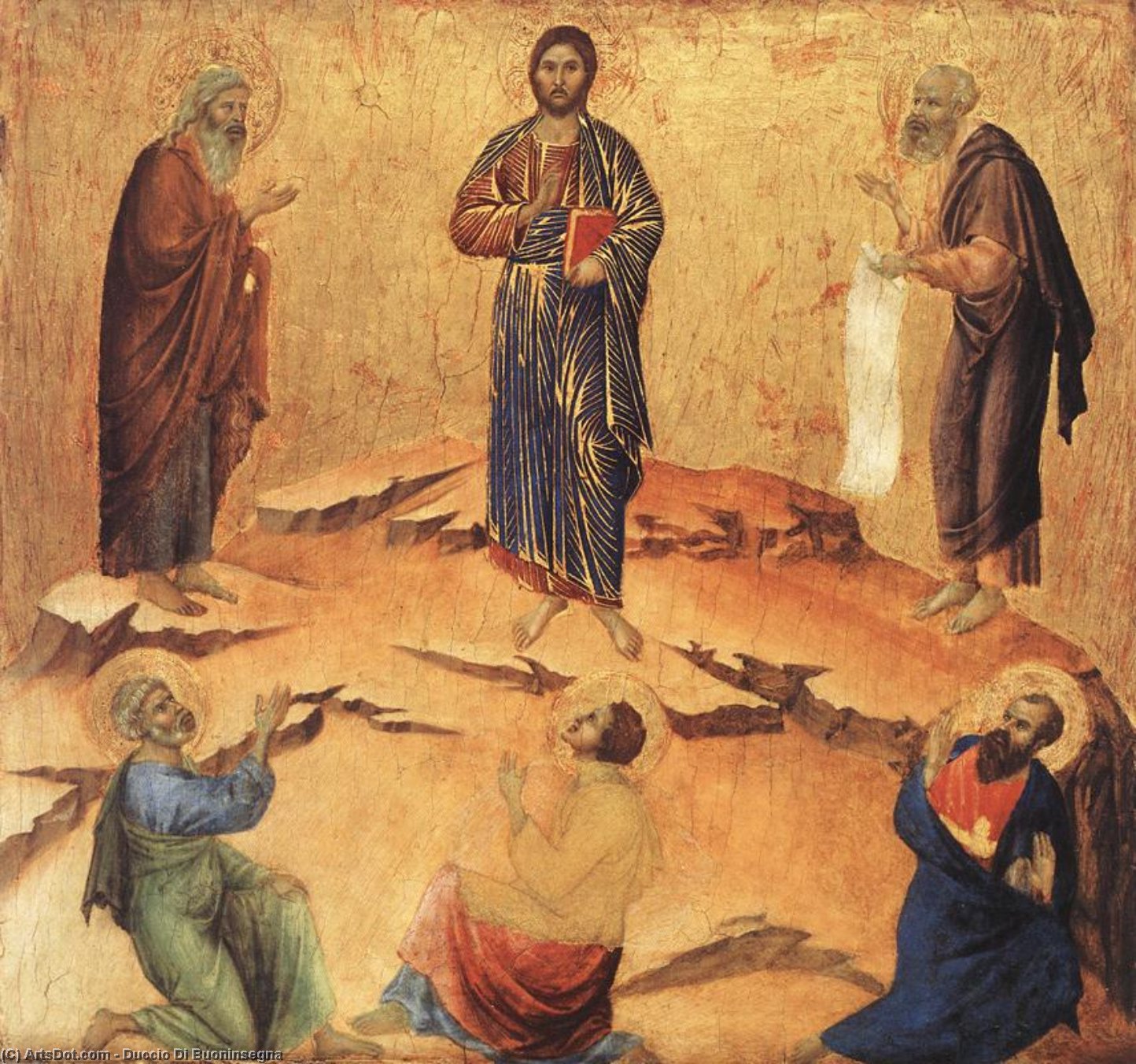 WikiOO.org - Encyclopedia of Fine Arts - Maleri, Artwork Duccio Di Buoninsegna - Transfiguration