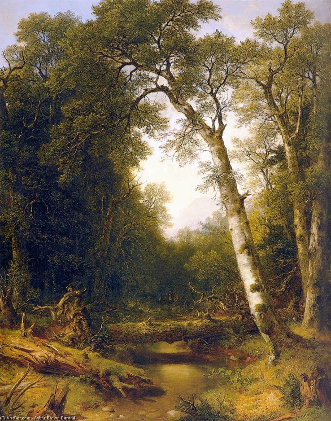 Wikioo.org - The Encyclopedia of Fine Arts - Painting, Artwork by Asher Brown Durand - A Stream in the Wood