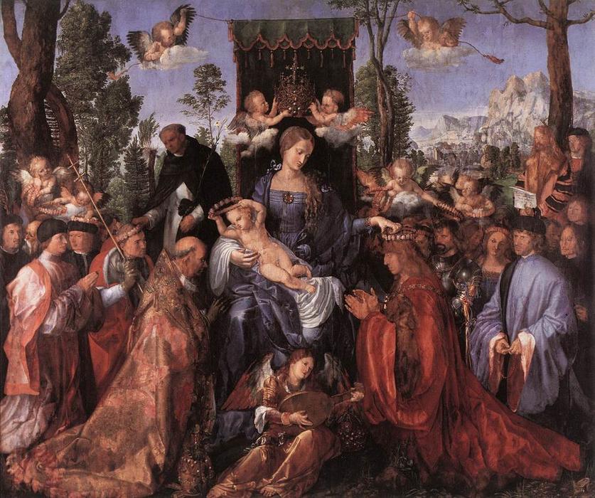 Wikioo.org - The Encyclopedia of Fine Arts - Painting, Artwork by Albrecht Durer - Feast of the Rose Garlands
