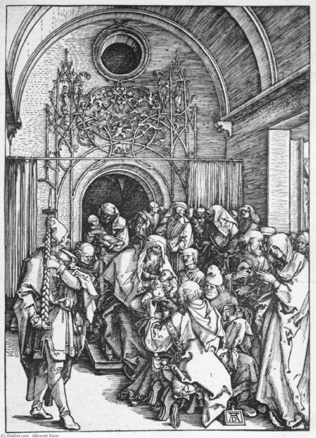 Wikioo.org - The Encyclopedia of Fine Arts - Painting, Artwork by Albrecht Durer - Life of the Virgin: 10. The Circumcision of Christ