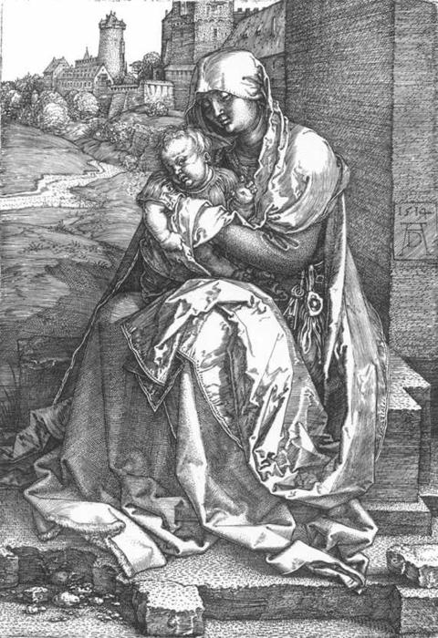 Wikioo.org – L'Enciclopedia delle Belle Arti - Pittura, Opere di Albrecht Durer - madonna del parete