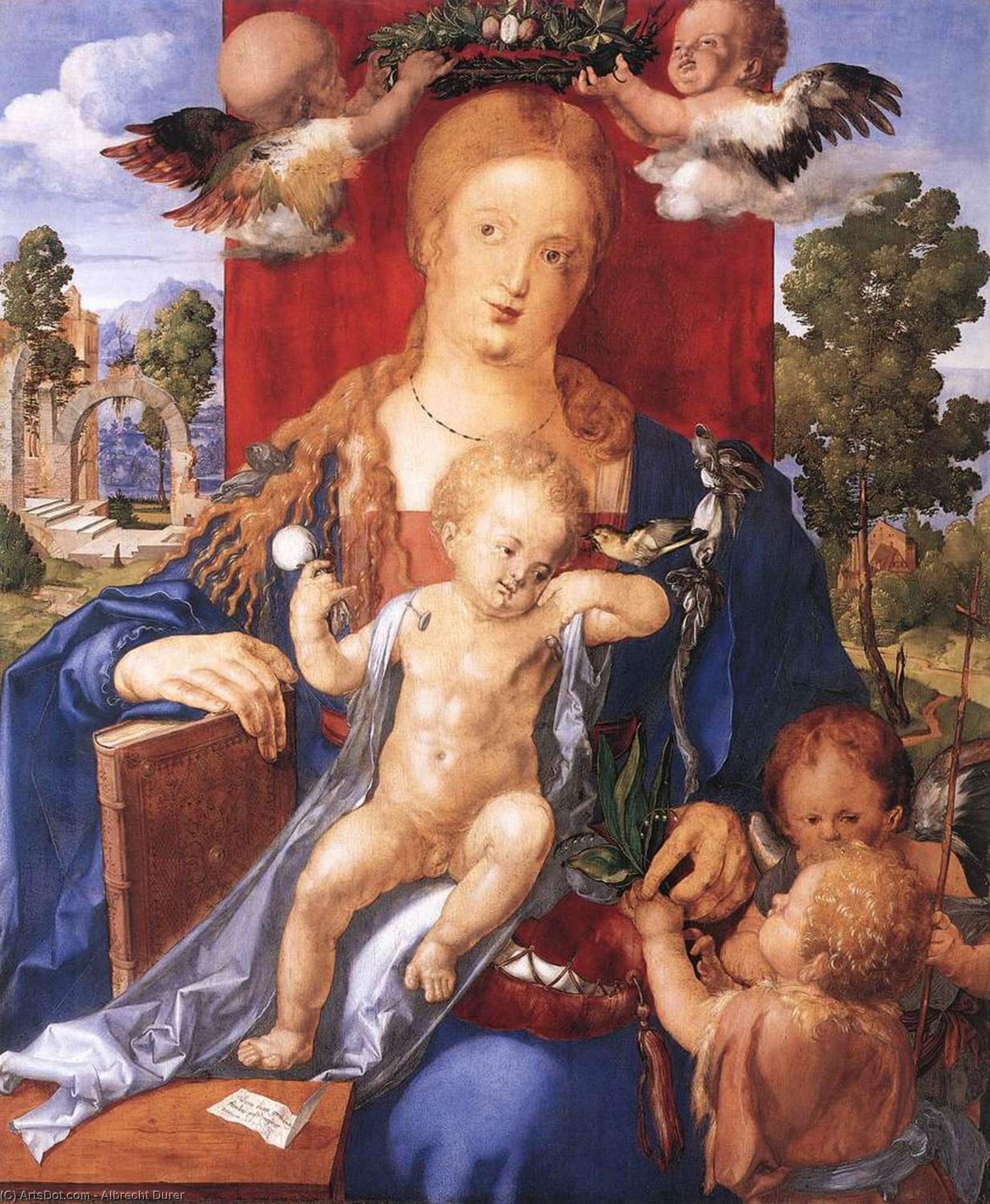 Wikioo.org - The Encyclopedia of Fine Arts - Painting, Artwork by Albrecht Durer - Madonna with the Siskin