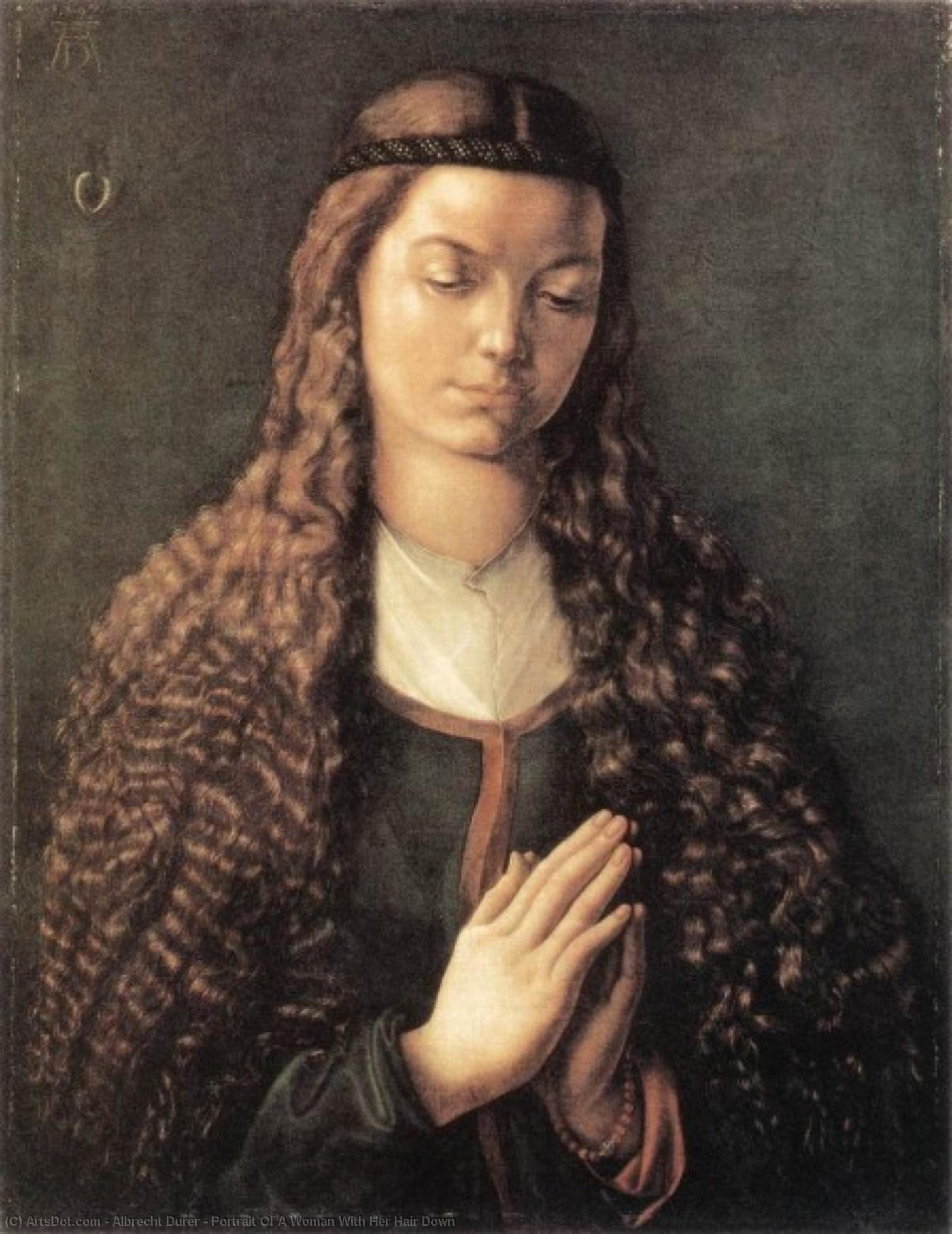 WikiOO.org - Güzel Sanatlar Ansiklopedisi - Resim, Resimler Albrecht Durer - Portrait Of A Woman With Her Hair Down