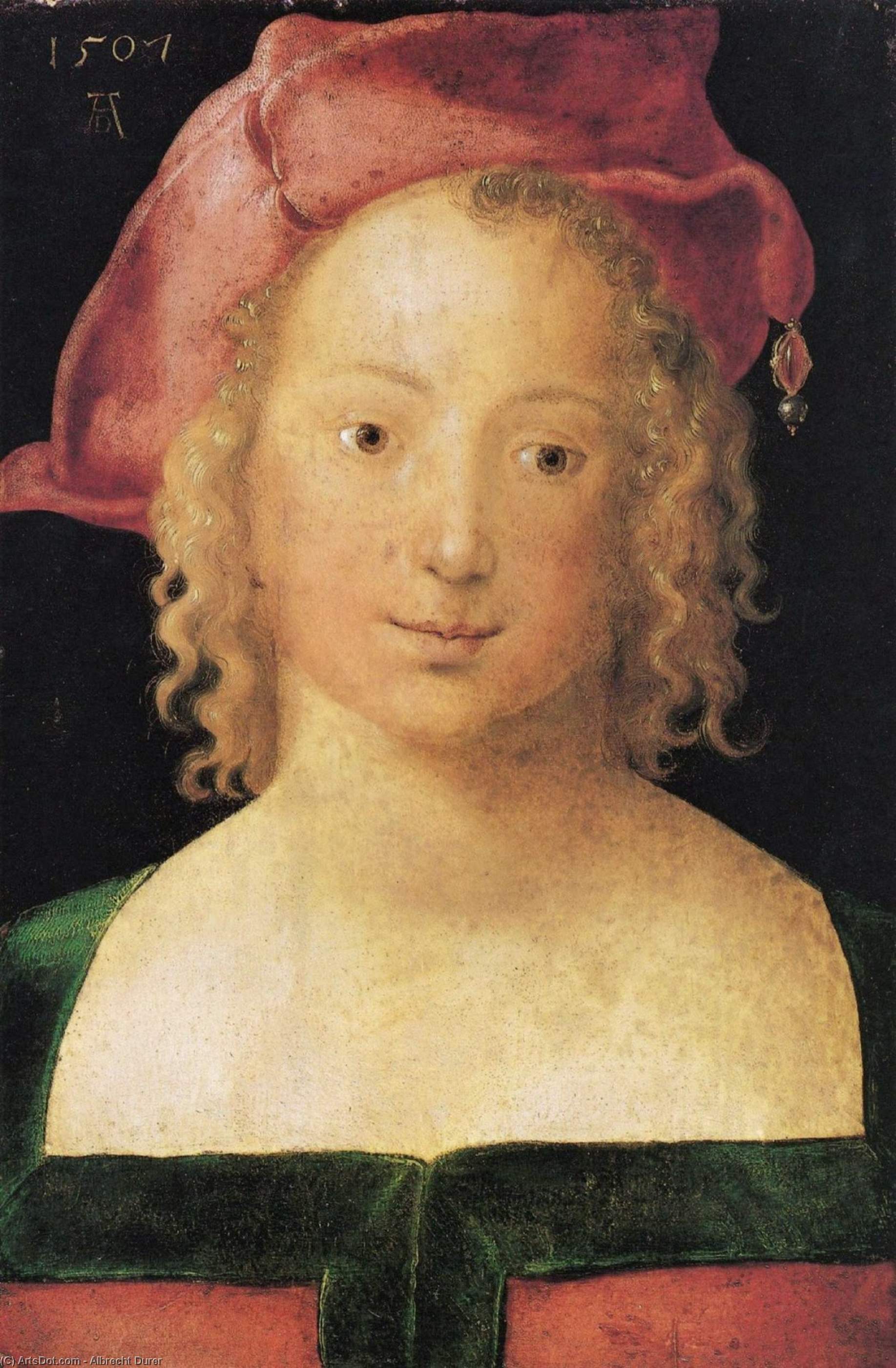 Wikioo.org – La Enciclopedia de las Bellas Artes - Pintura, Obras de arte de Albrecht Durer - Retrato de una chica joven