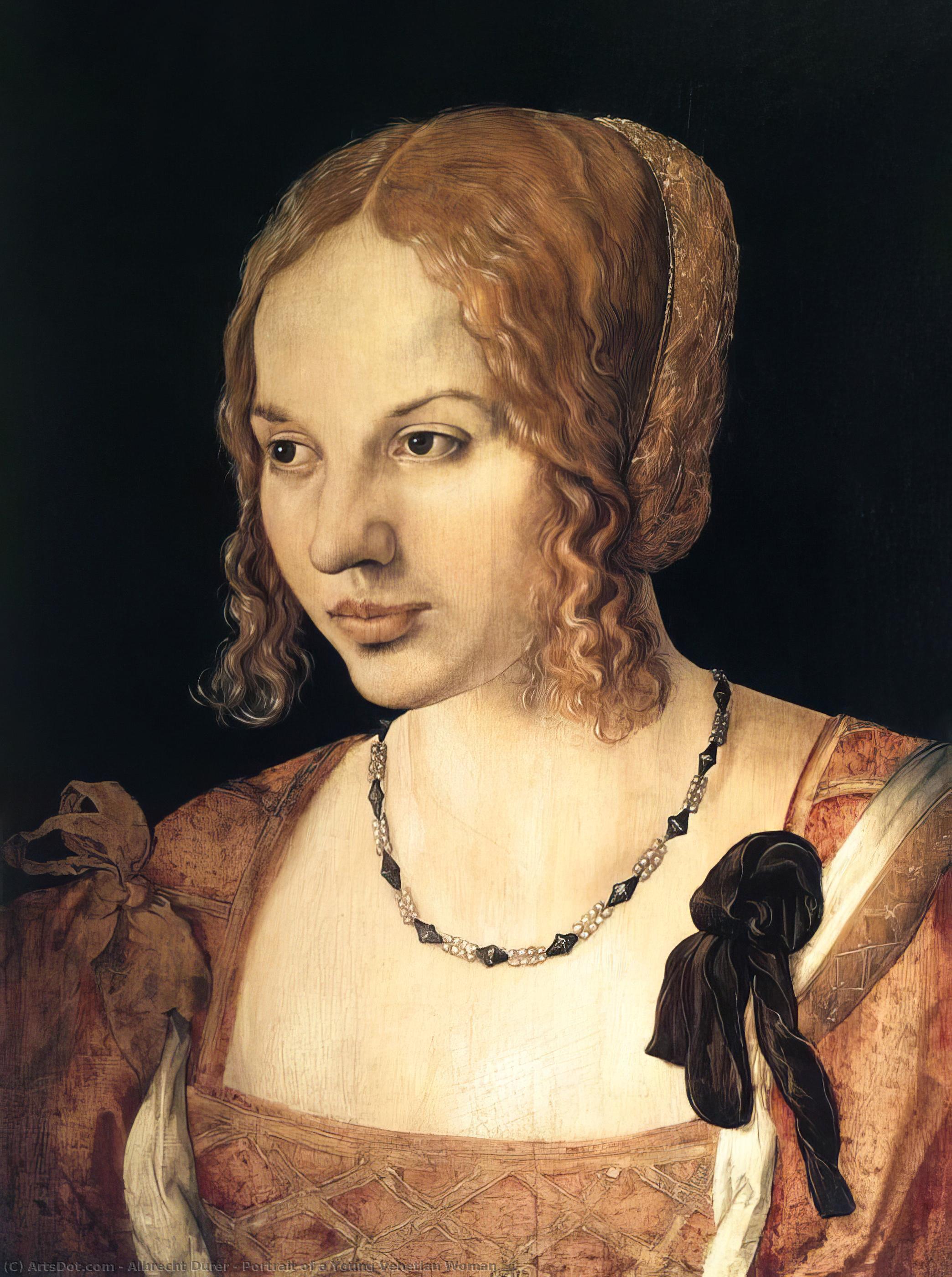 WikiOO.org – 美術百科全書 - 繪畫，作品 Albrecht Durer - 一个年轻的威尼斯女人的画像
