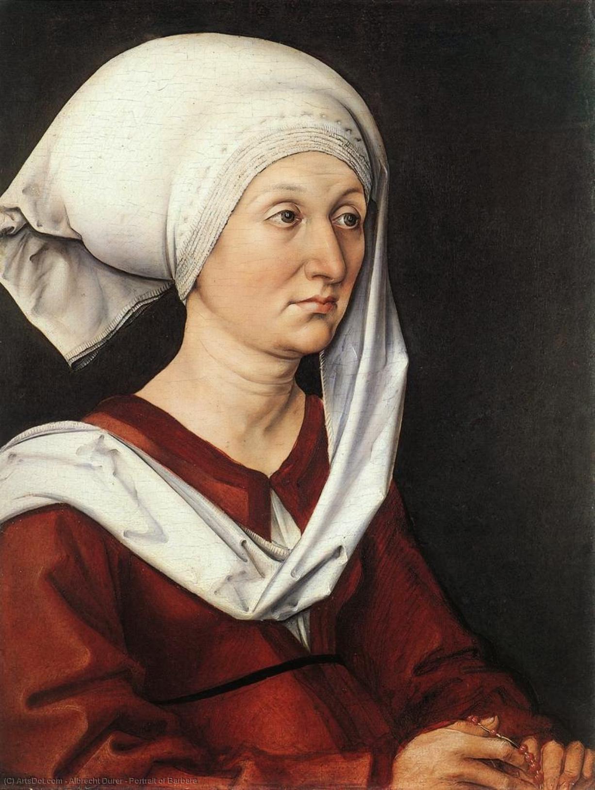 WikiOO.org - Enciklopedija dailės - Tapyba, meno kuriniai Albrecht Durer - Portrait of Barbara