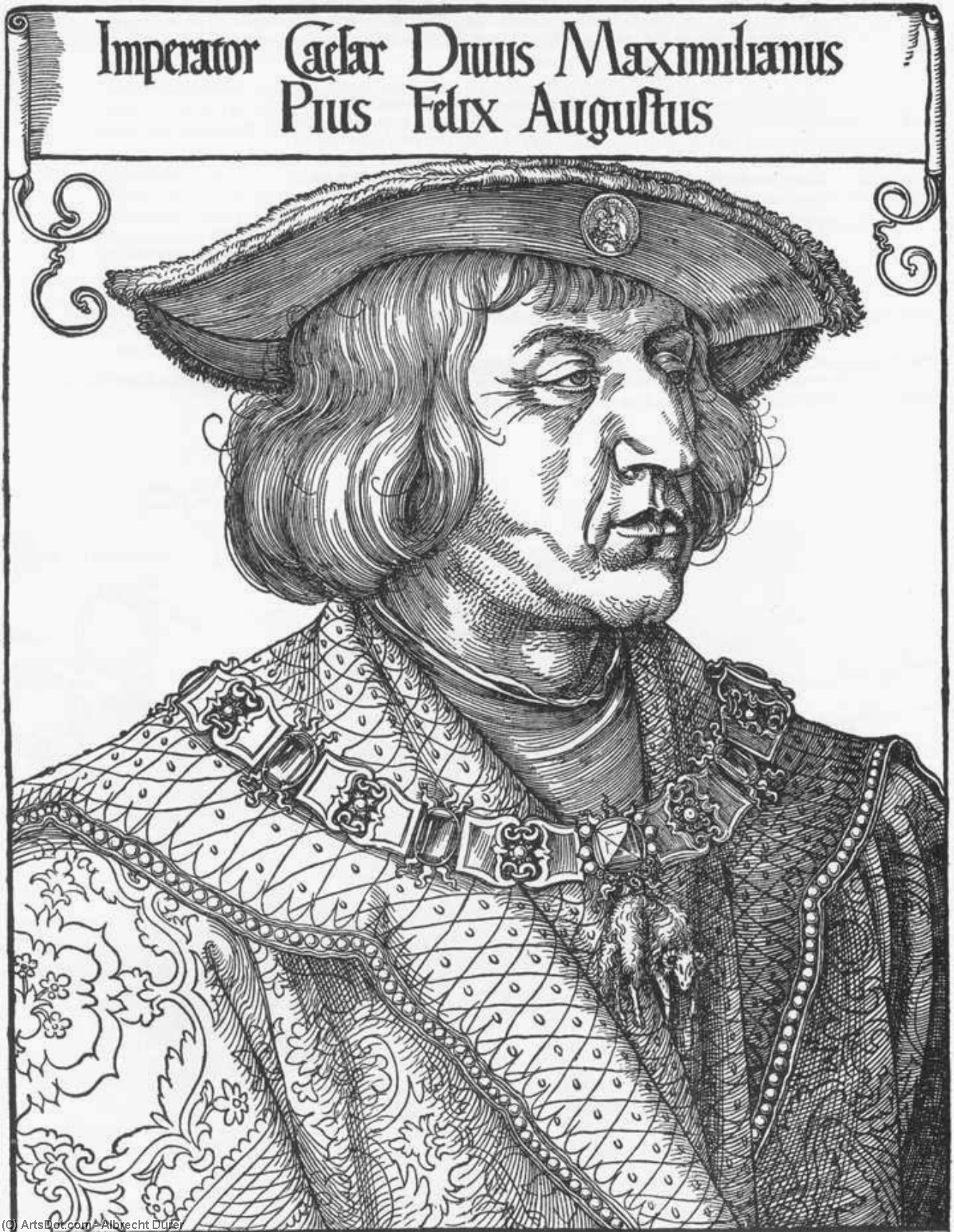 WikiOO.org - Енциклопедия за изящни изкуства - Живопис, Произведения на изкуството Albrecht Durer - Portrait of Emperor Maximilian