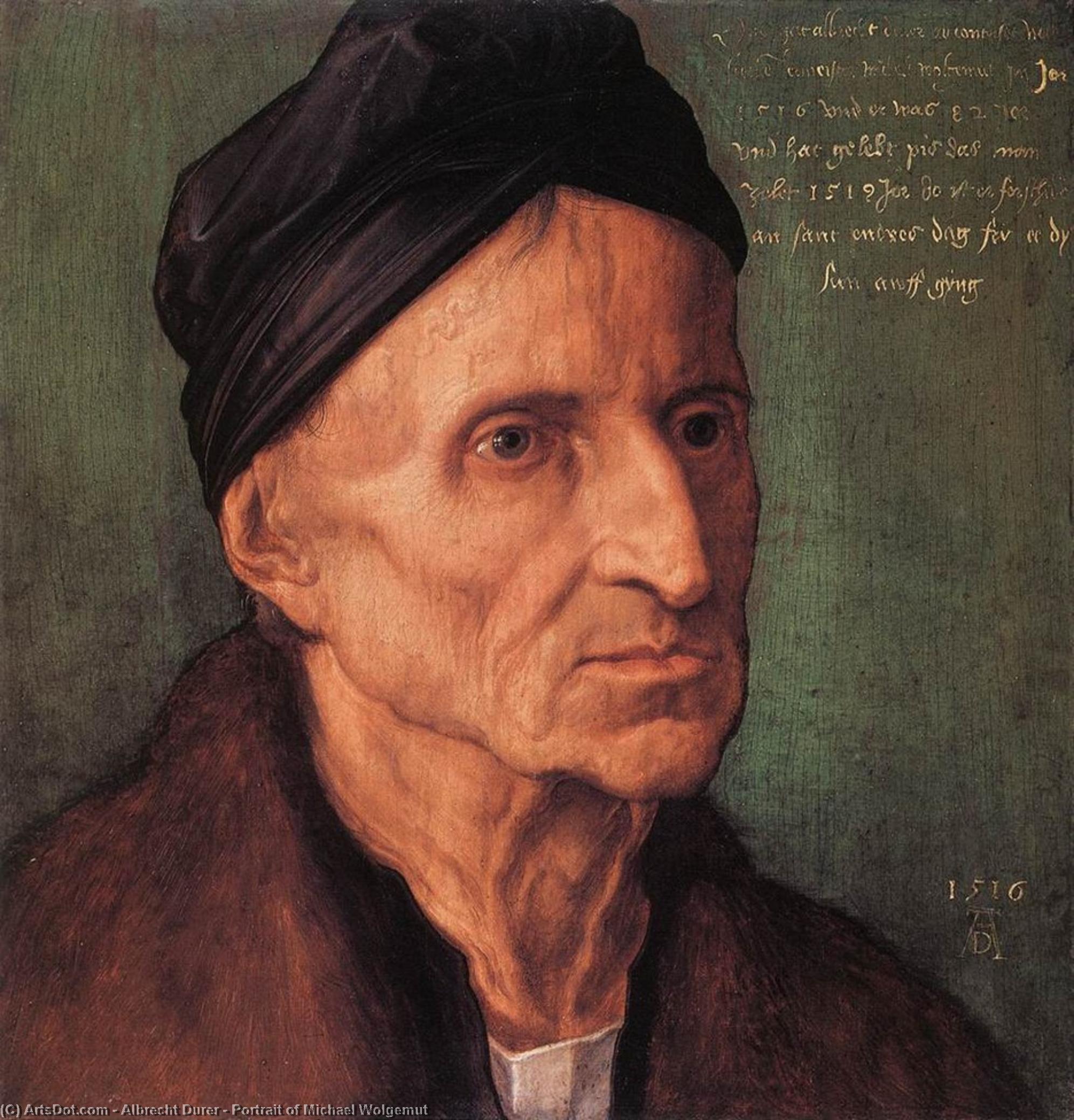 WikiOO.org - Encyclopedia of Fine Arts - Maľba, Artwork Albrecht Durer - Portrait of Michael Wolgemut