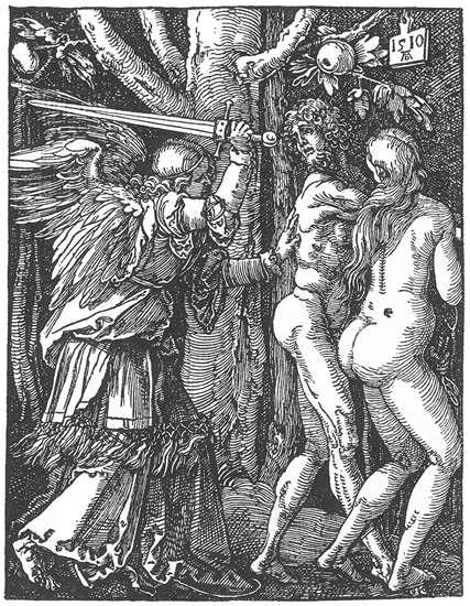 WikiOO.org - Encyclopedia of Fine Arts - Malba, Artwork Albrecht Durer - Small Passion: 2. Expulsion from the Paradise