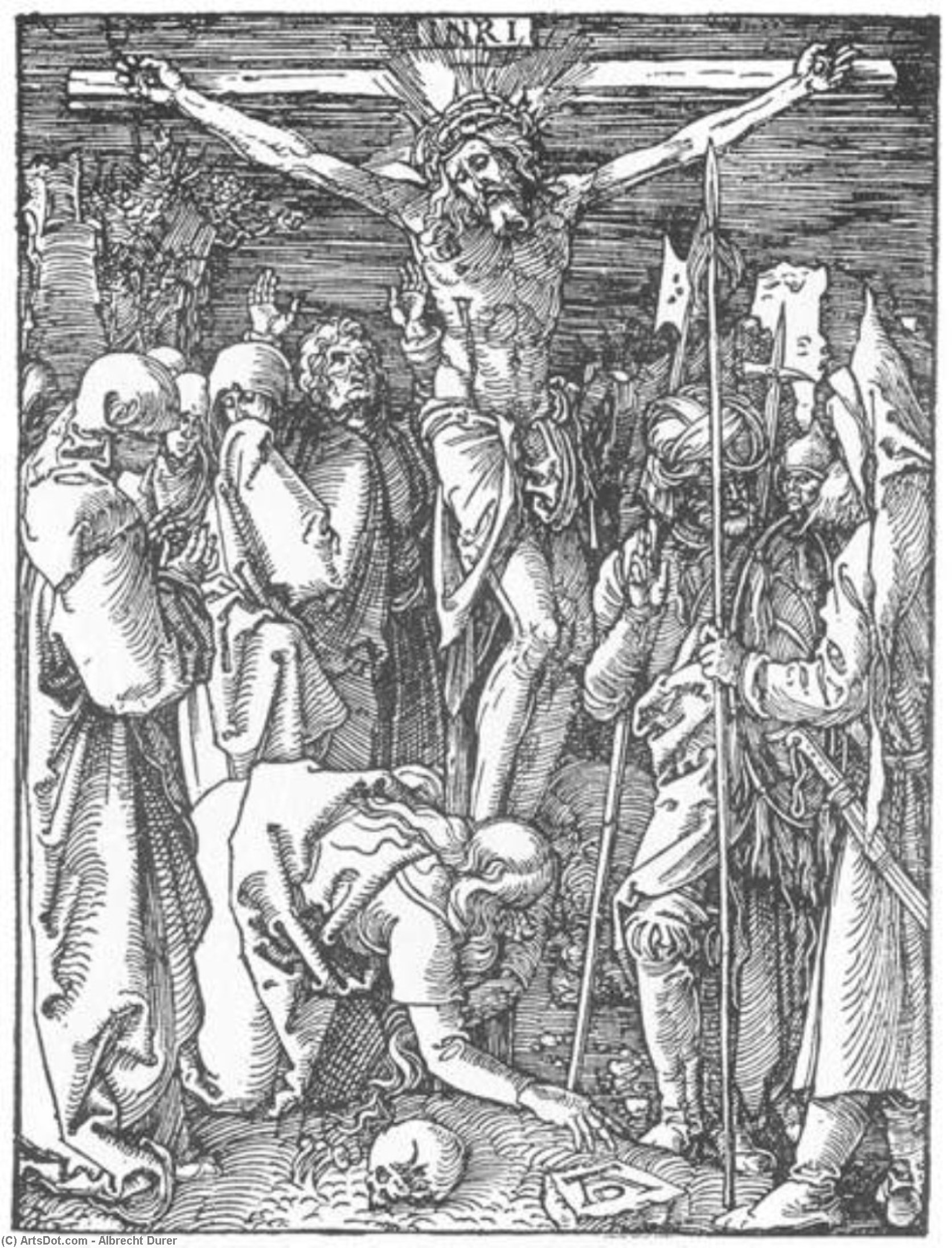 WikiOO.org - Encyclopedia of Fine Arts - Maalaus, taideteos Albrecht Durer - Small Passion: 24. Christ on the Cross