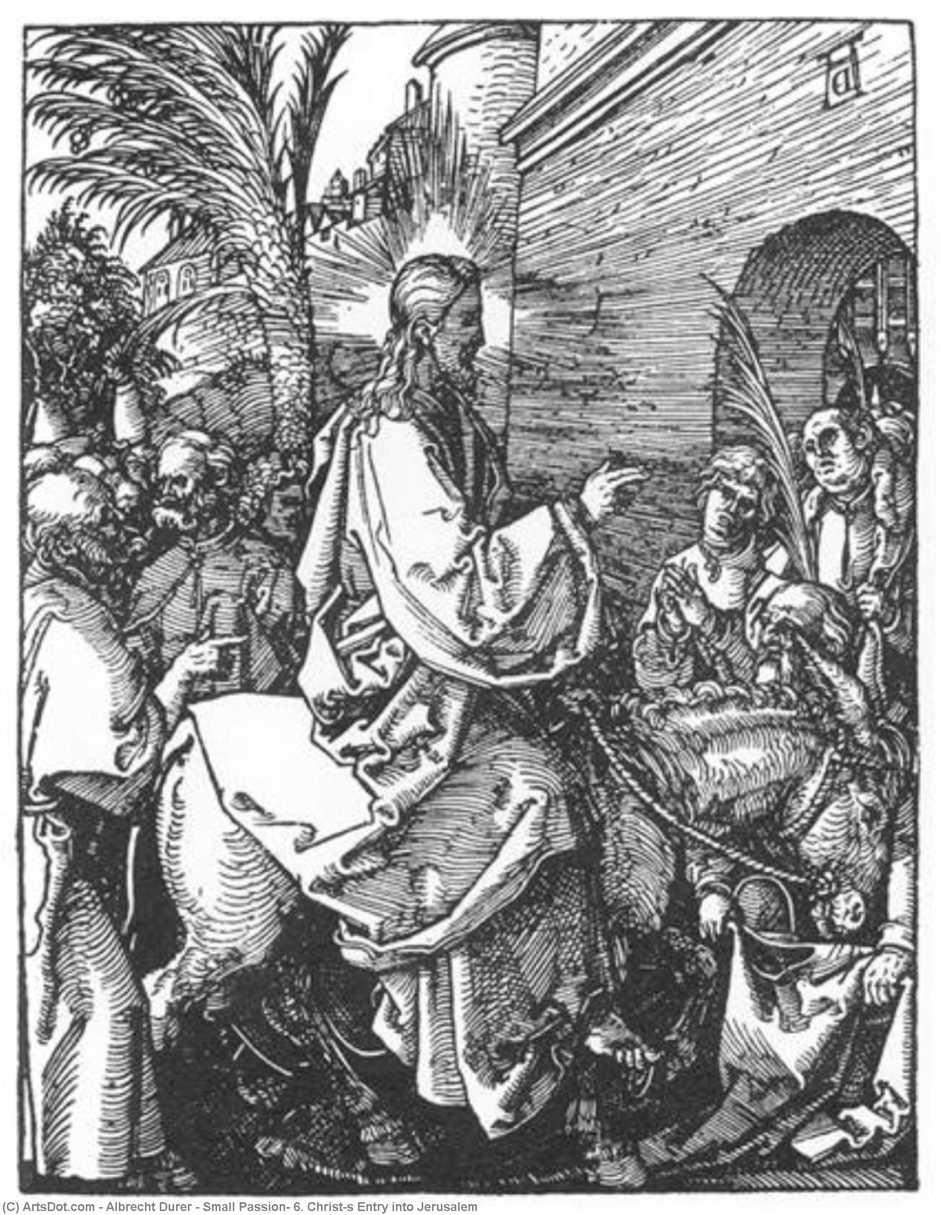WikiOO.org - Encyclopedia of Fine Arts - Maalaus, taideteos Albrecht Durer - Small Passion: 6. Christ's Entry into Jerusalem