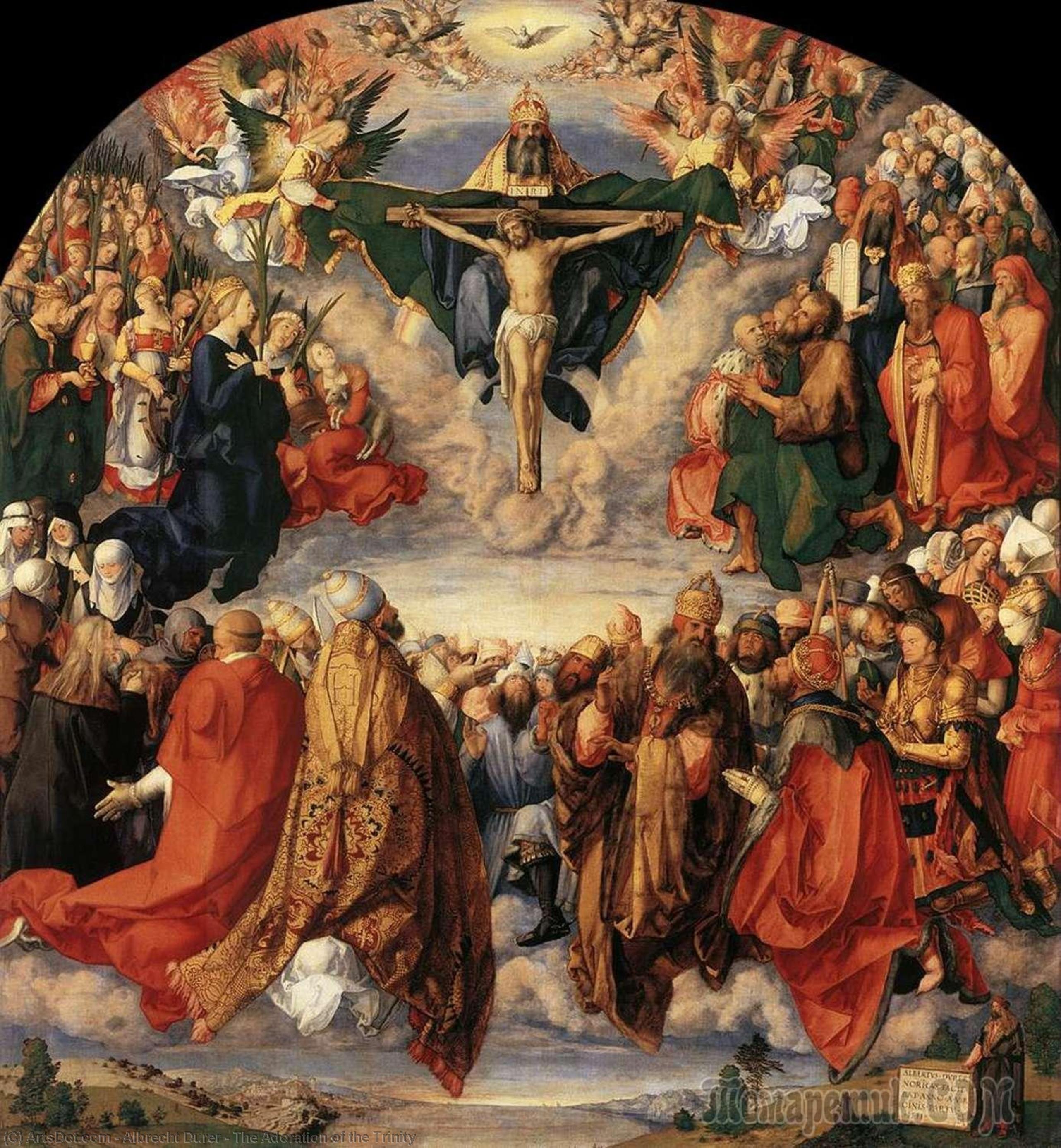 Wikoo.org - موسوعة الفنون الجميلة - اللوحة، العمل الفني Albrecht Durer - The Adoration of the Trinity